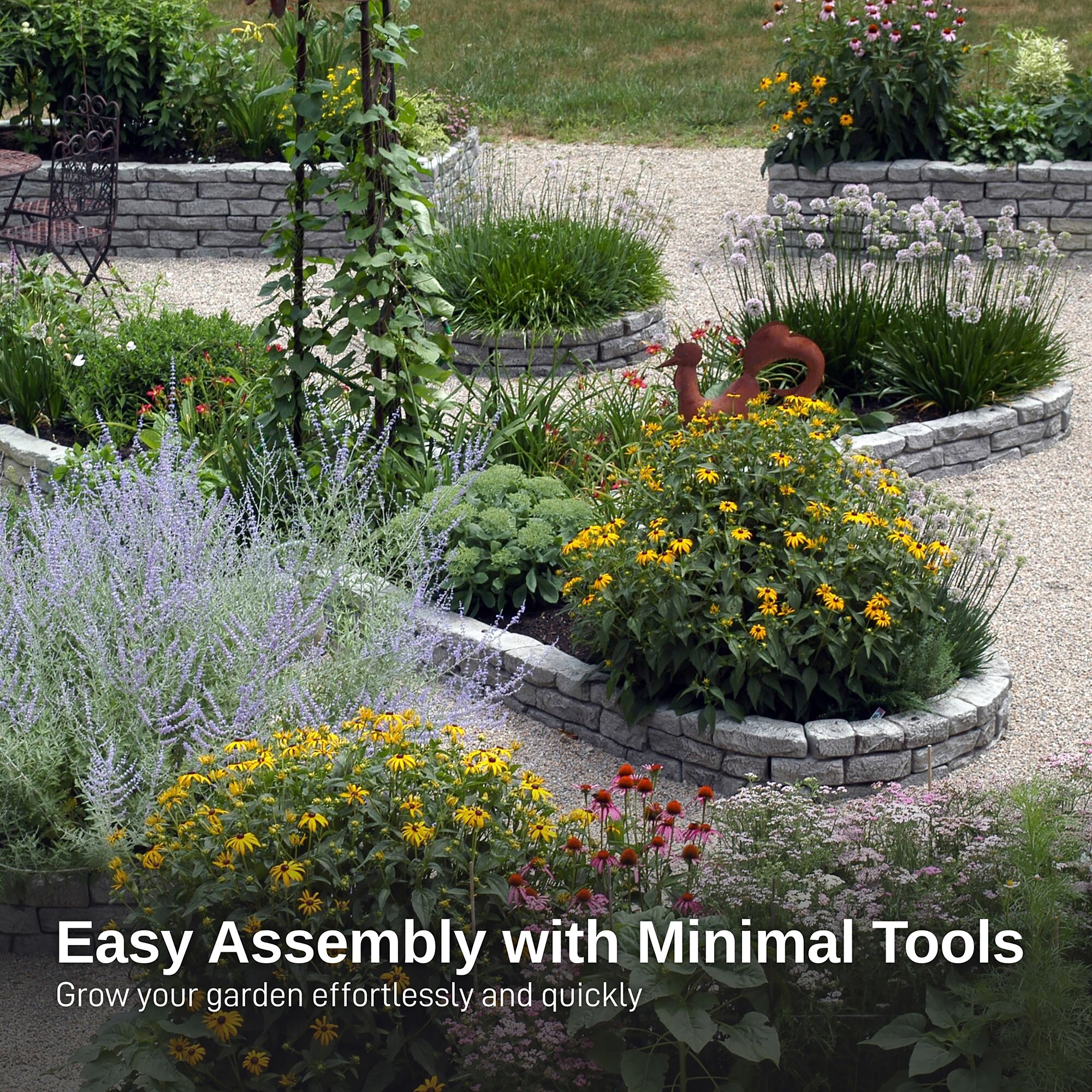 Rock Lock Raised Garden Bed End Rock Pack with 28" Long Spike