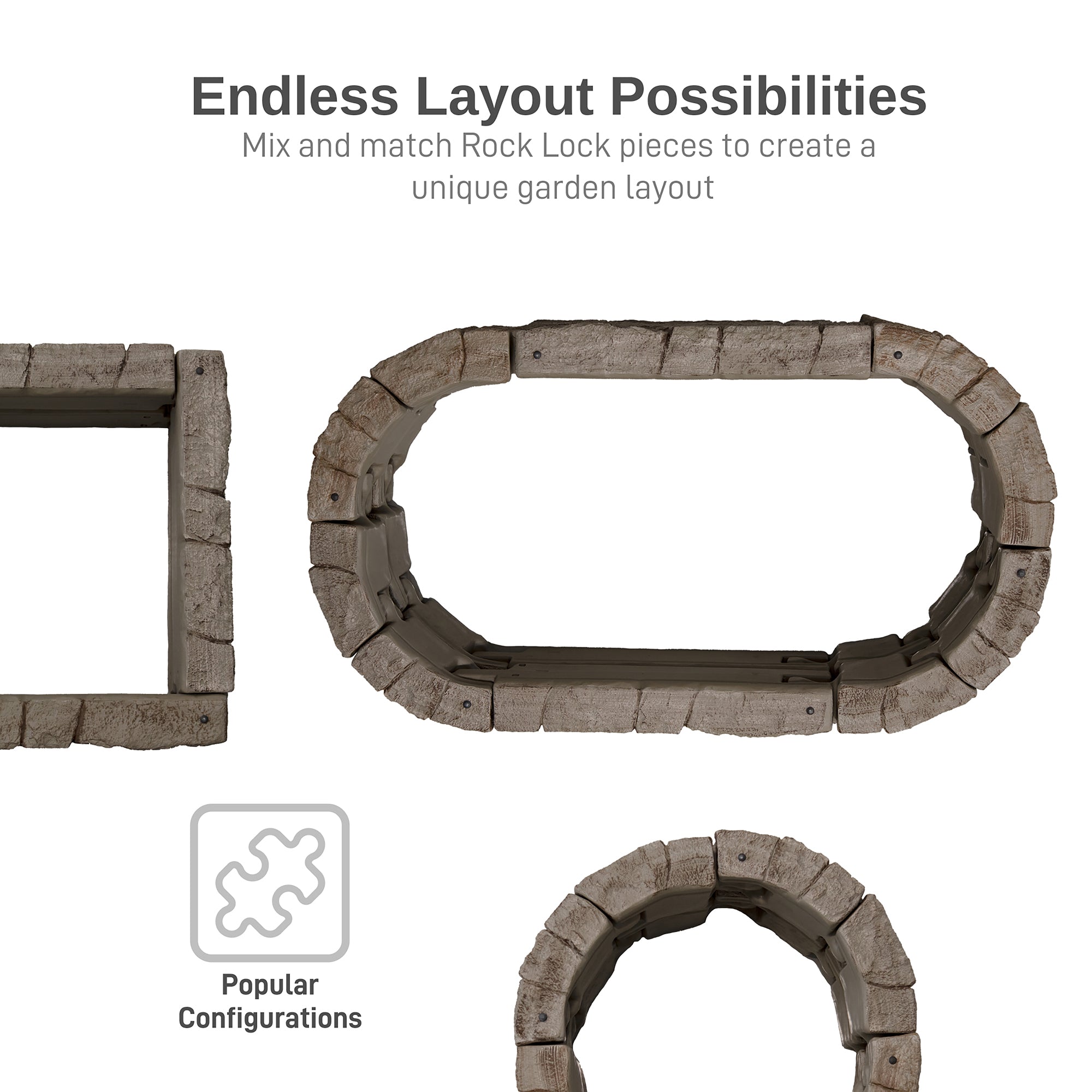 Rock Lock Raised Garden Bed Curved Sections