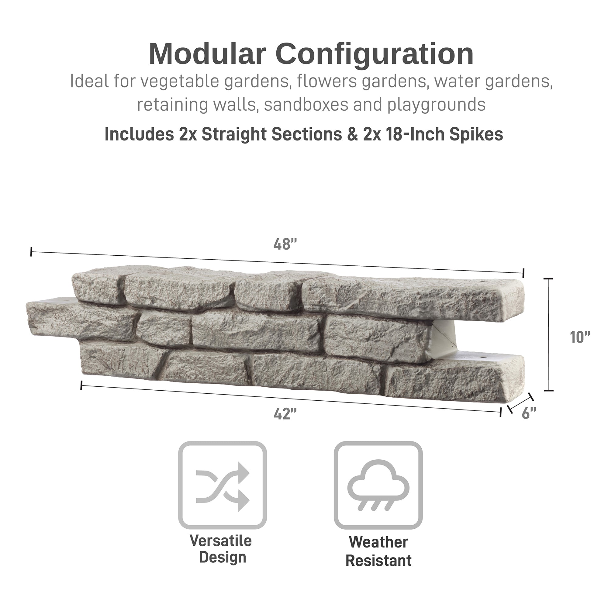 Rock Lock Raised Garden Bed Straight Sections