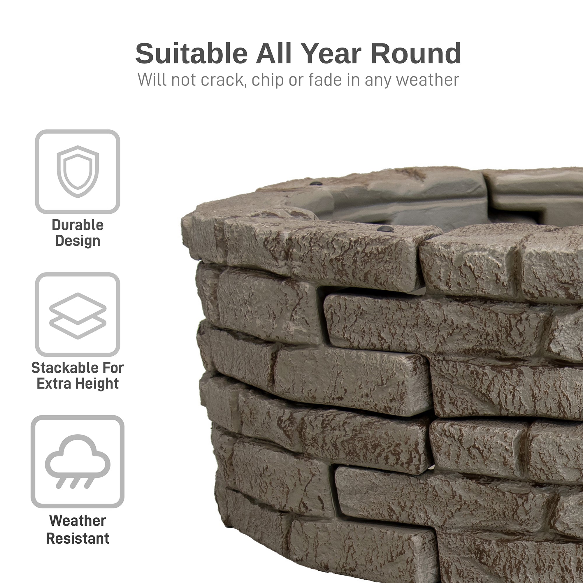 Rock Lock Raised Garden Bed Kit - 48 inch Round, 20 inch High