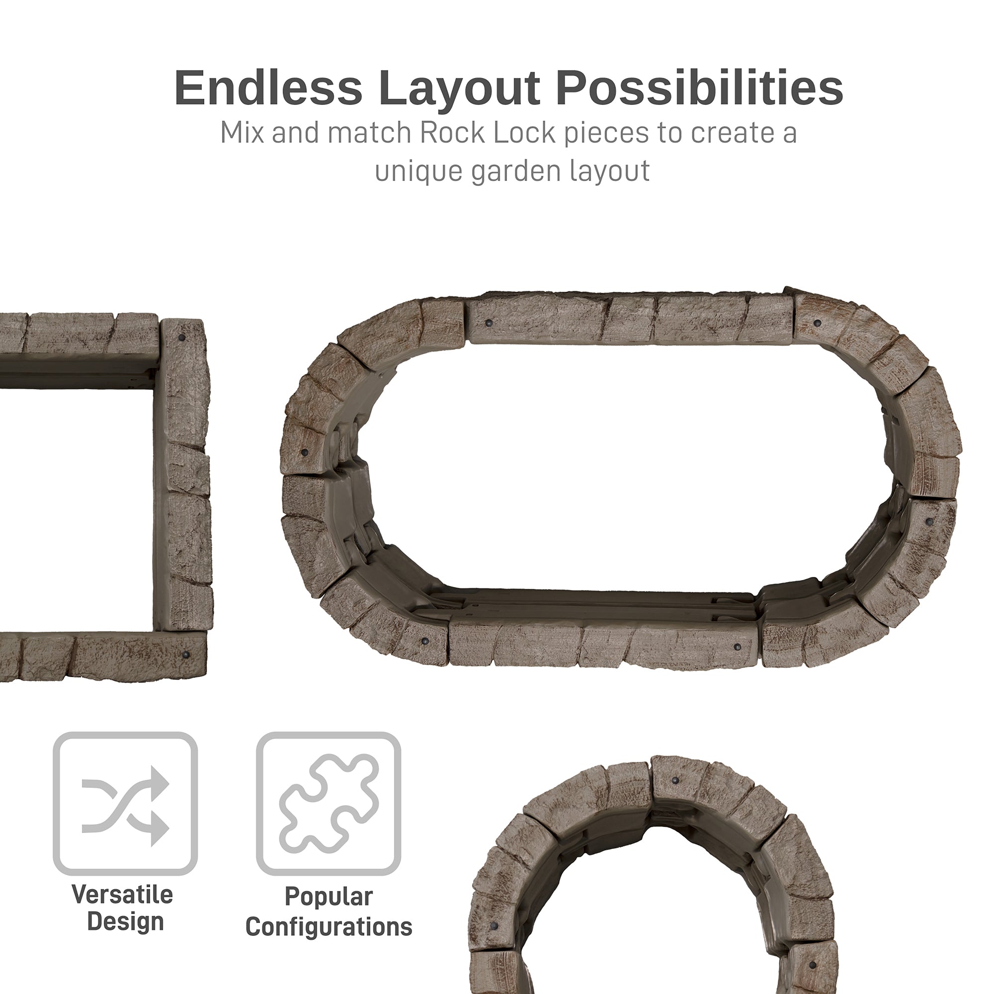 Rock Lock Raised Garden Bed Kit - 8 foot Oval, 20 inch High