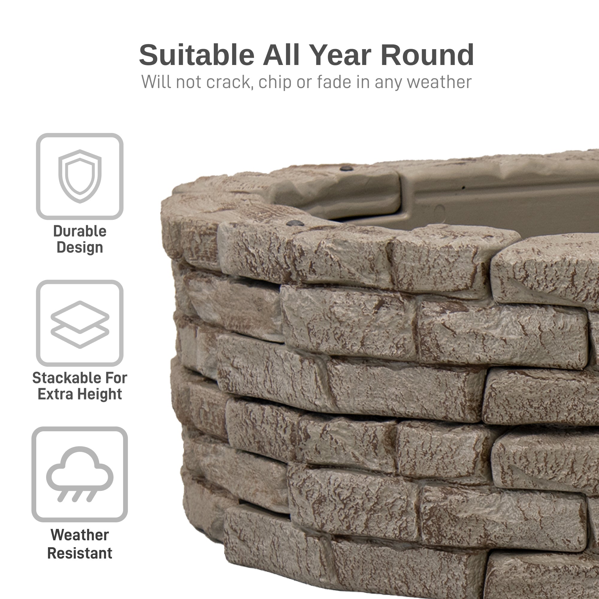 Rock Lock Raised Garden Bed Kit - 8 foot Oval, 20 inch High