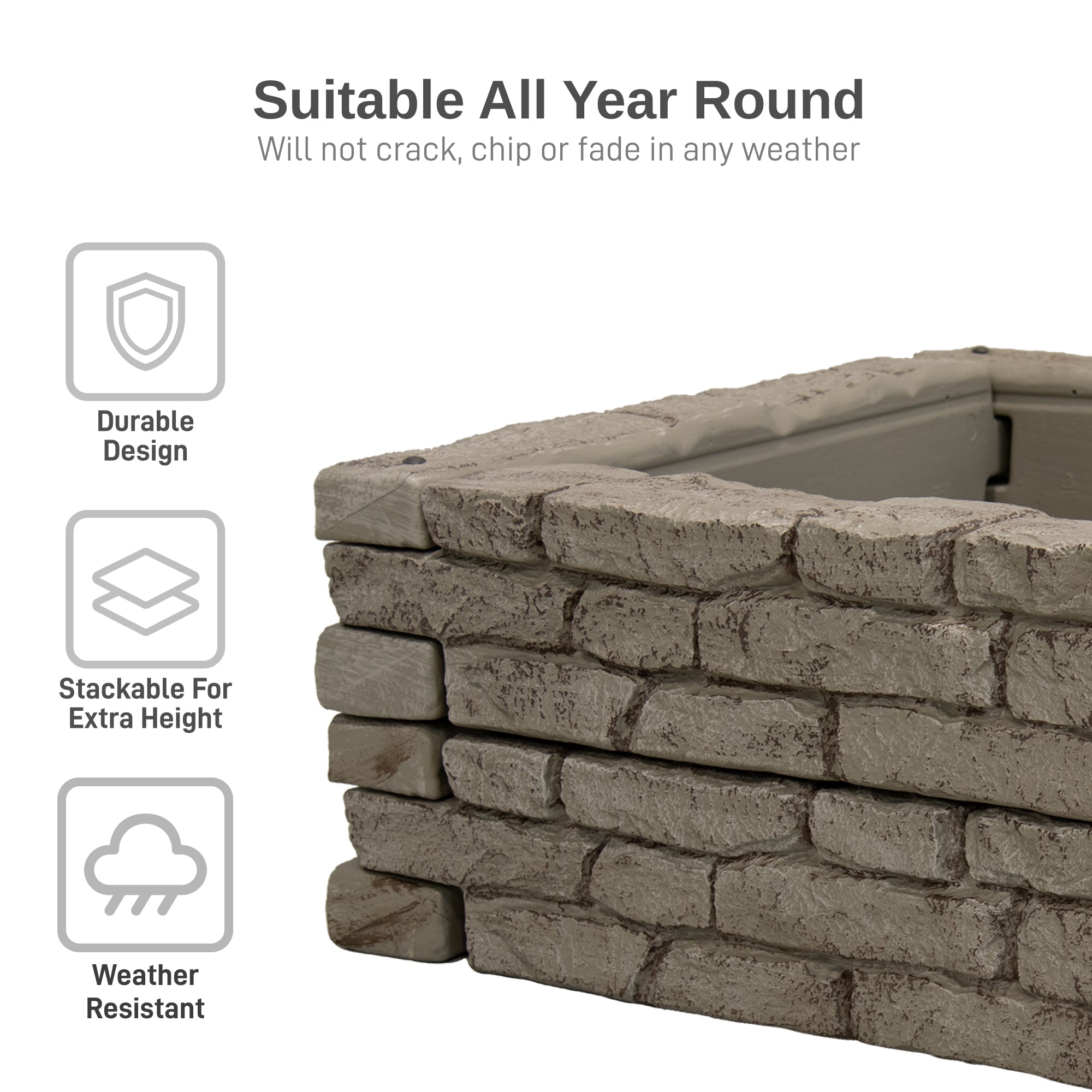 Rock Lock Raised Garden Bed Kit - 48 inch Square, 20 inch High