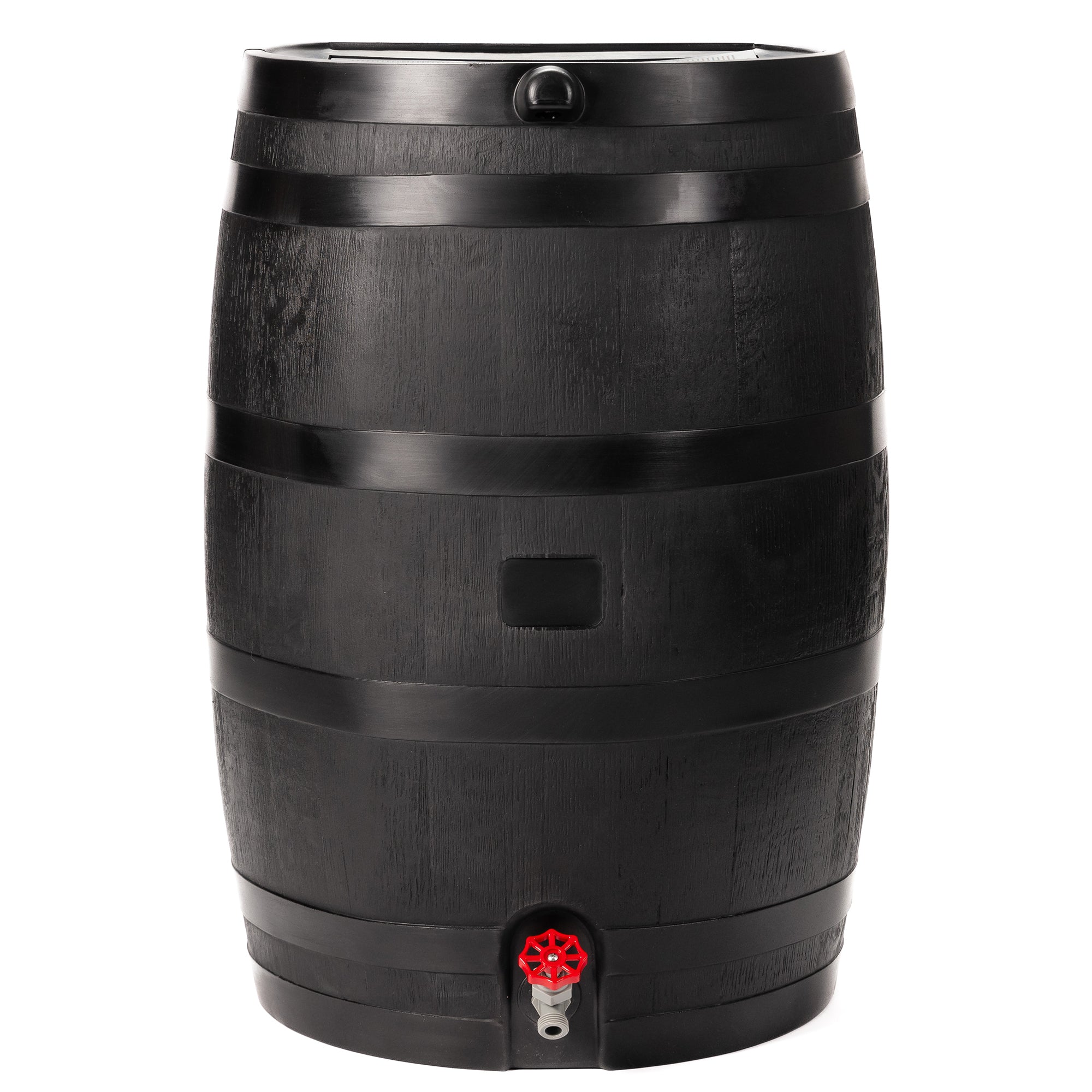 RTS Home Accents 50-Gallon Rain Water Collection Barrel, Flat Back Rain Barrel, Stand Included, Walnut Color view 3