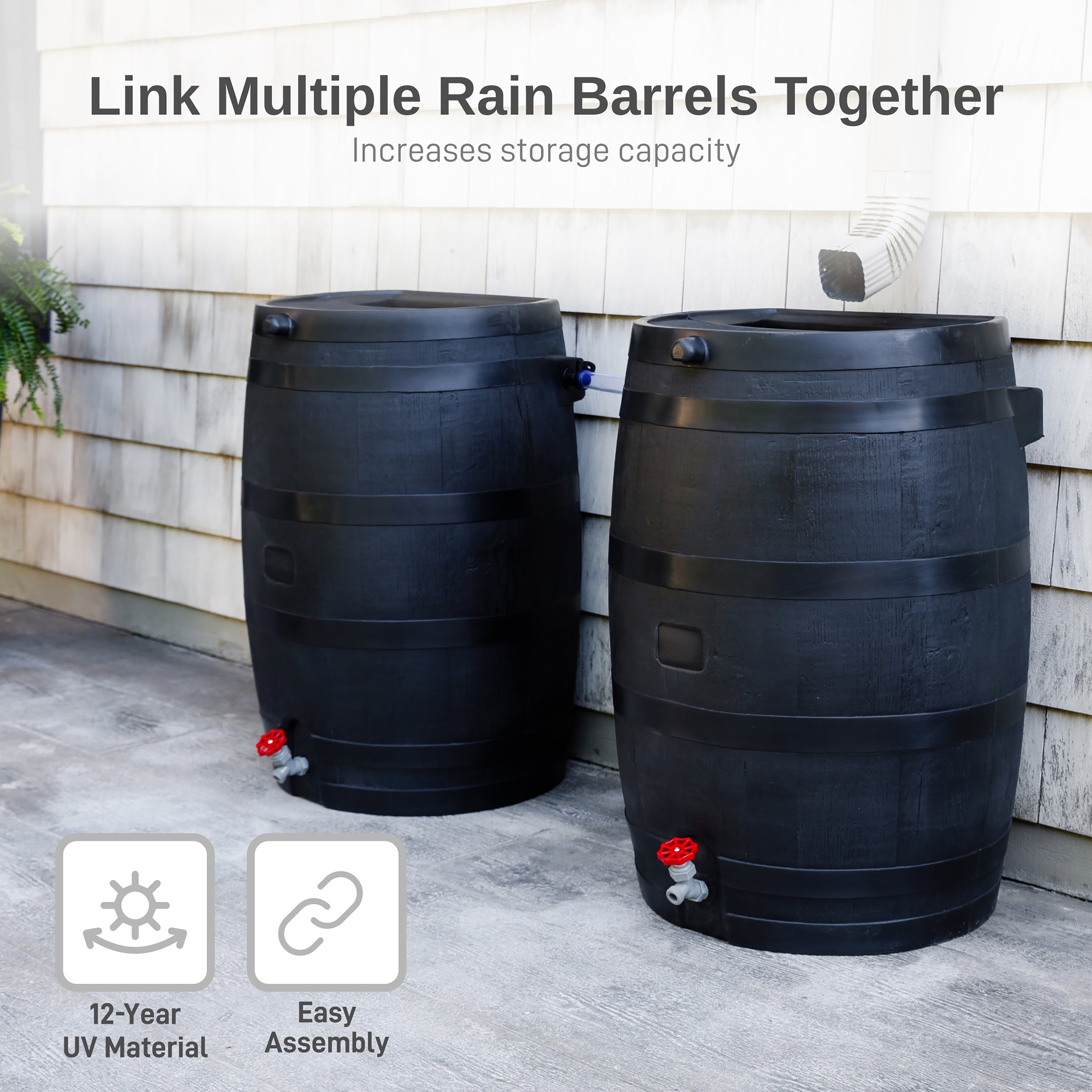 ECO 50 Gallon Rain Barrel with Soaker Hose