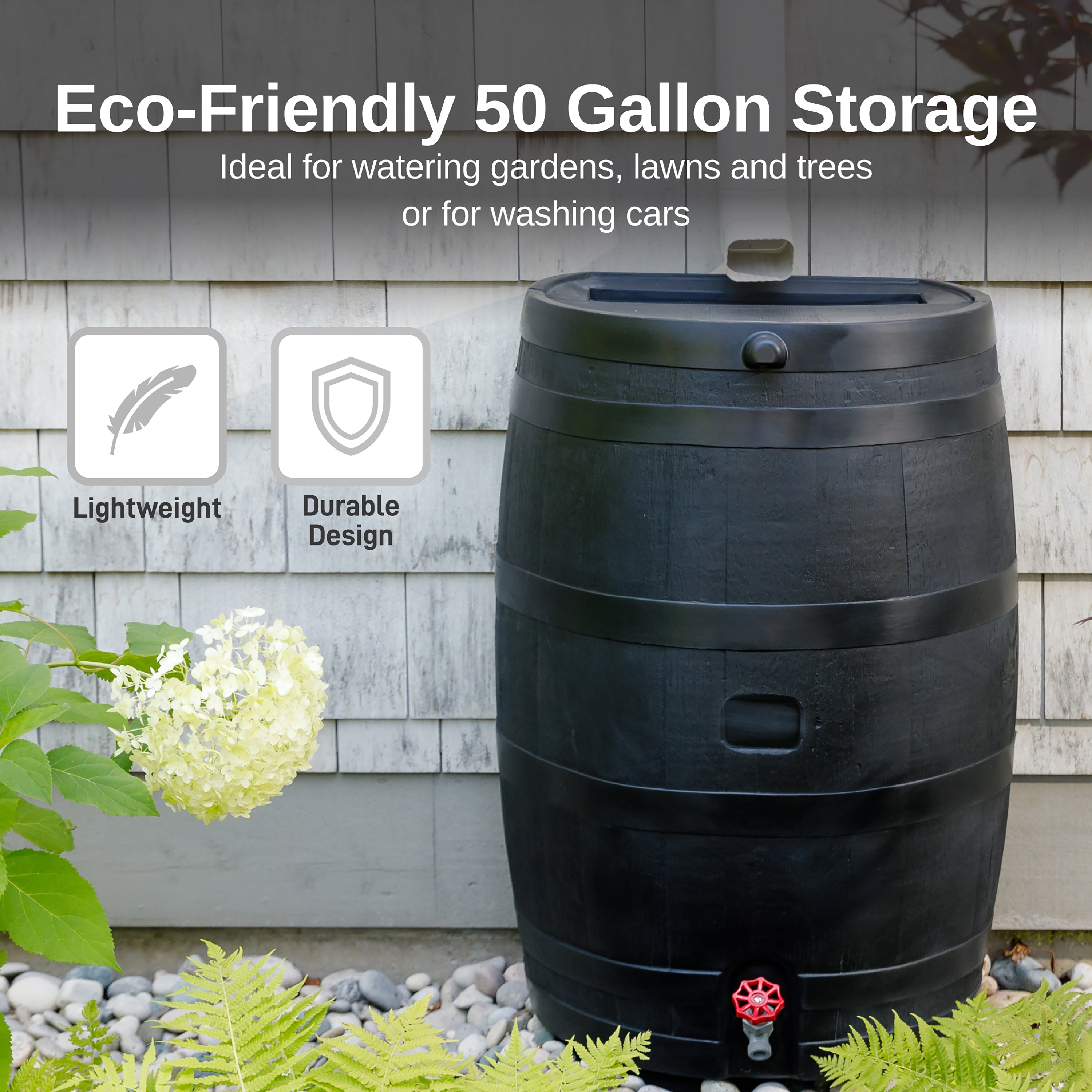 ECO 50 Gallon Rain Barrel with Soaker Hose