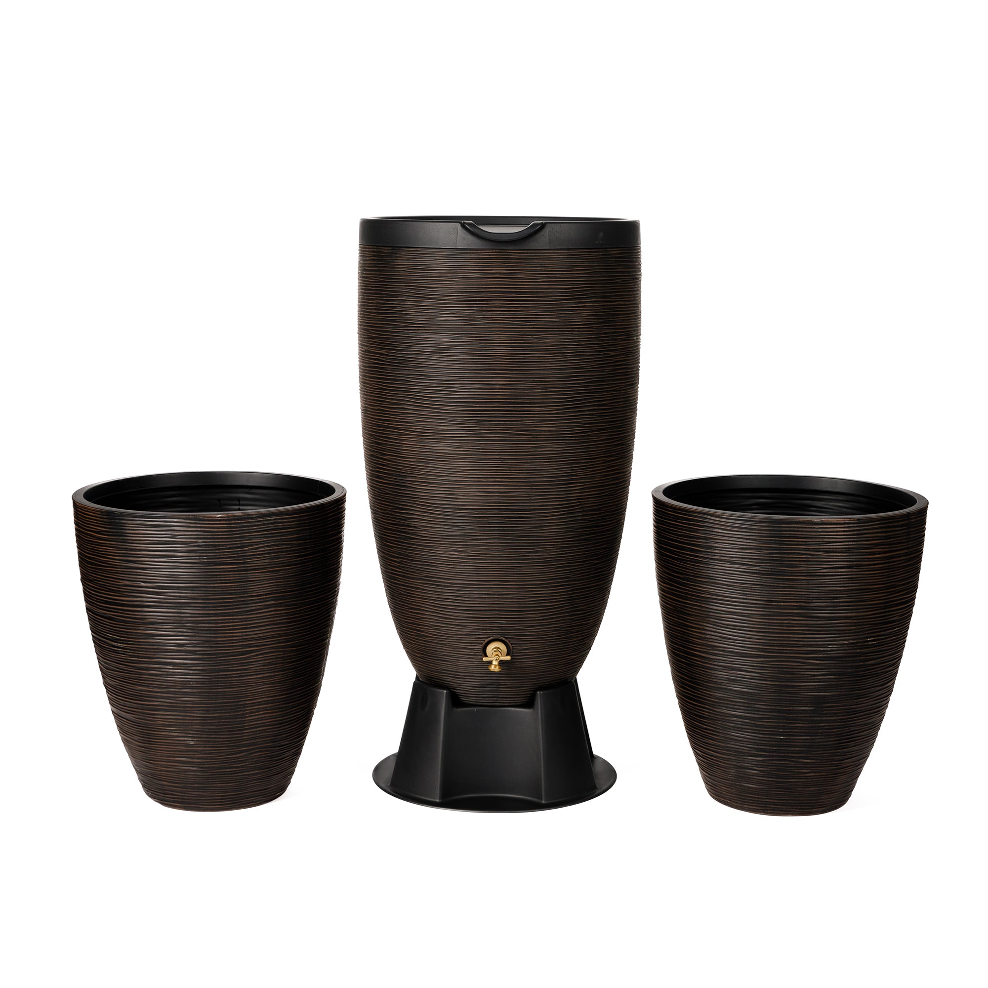 50 gallon planter pots RTS Home Accents Newport Rain Barrel and Planter Bundle, Slate