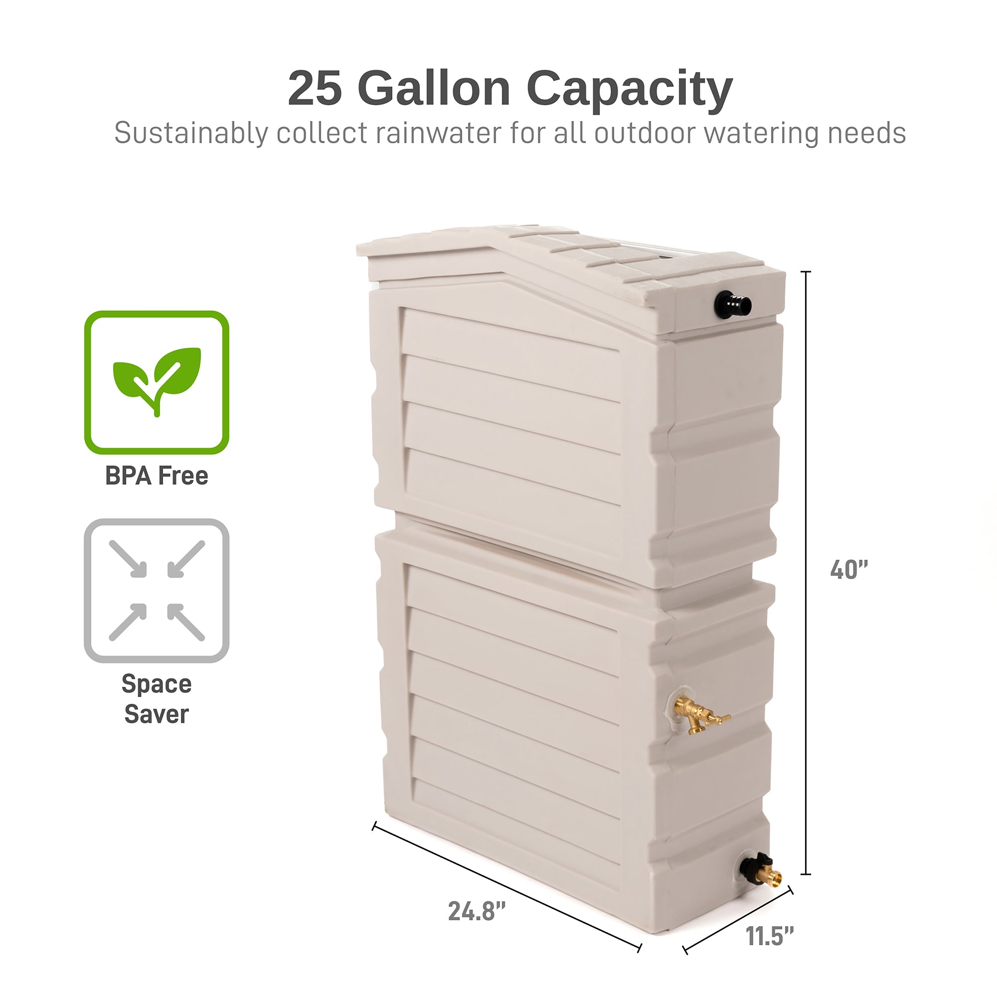 25 Gallon Rainwater Shed Collector