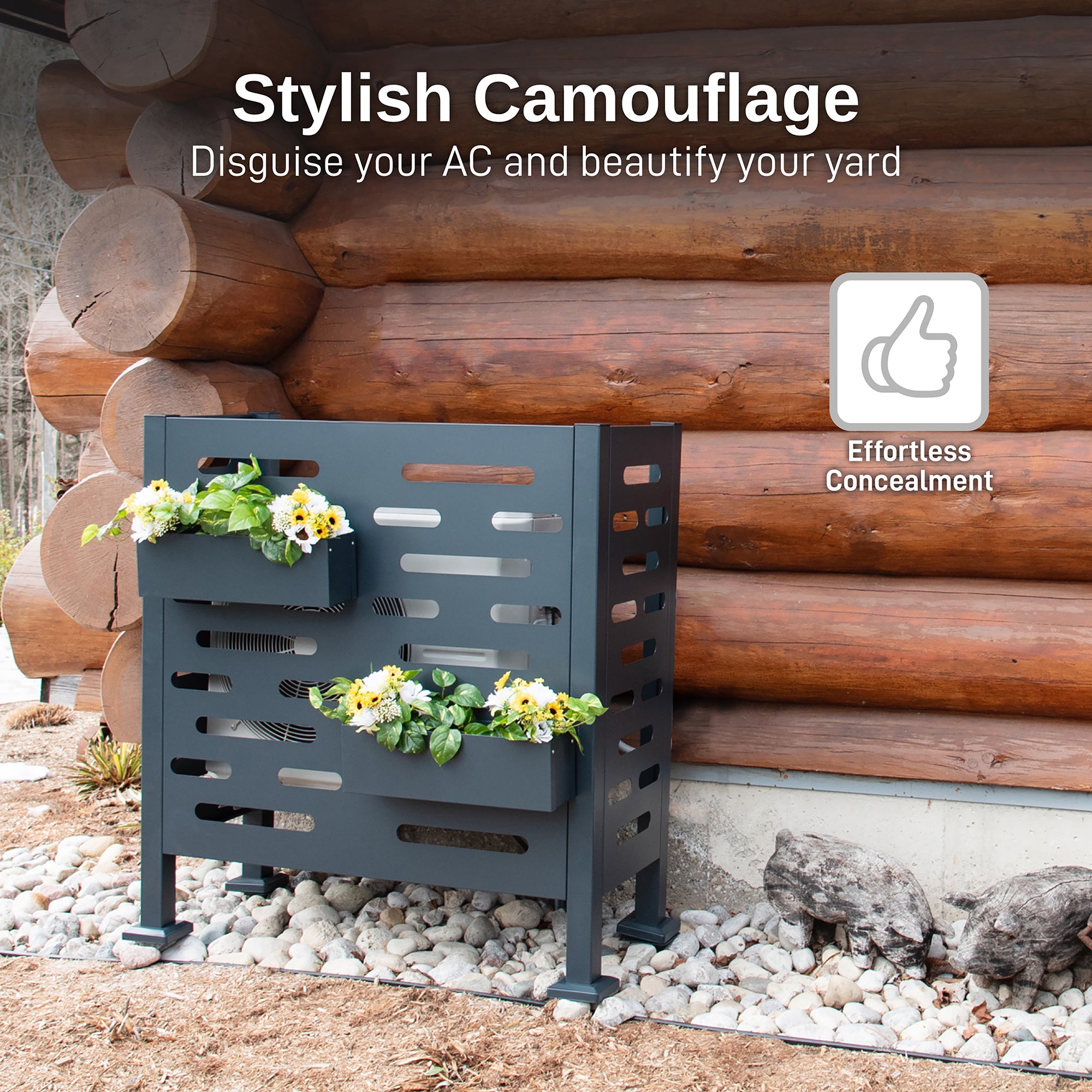 Premium Aluminum Air Conditioner Planter Screen Large 48x22x48 inch