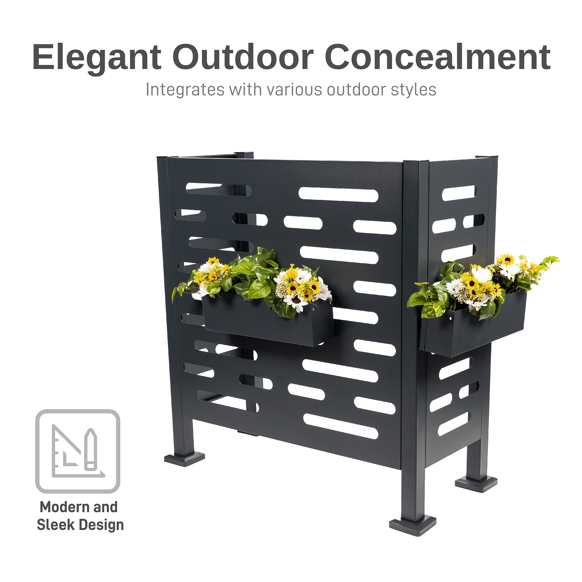 Premium Aluminum Air Conditioner Planter Screen Medium 46x22x35 inch