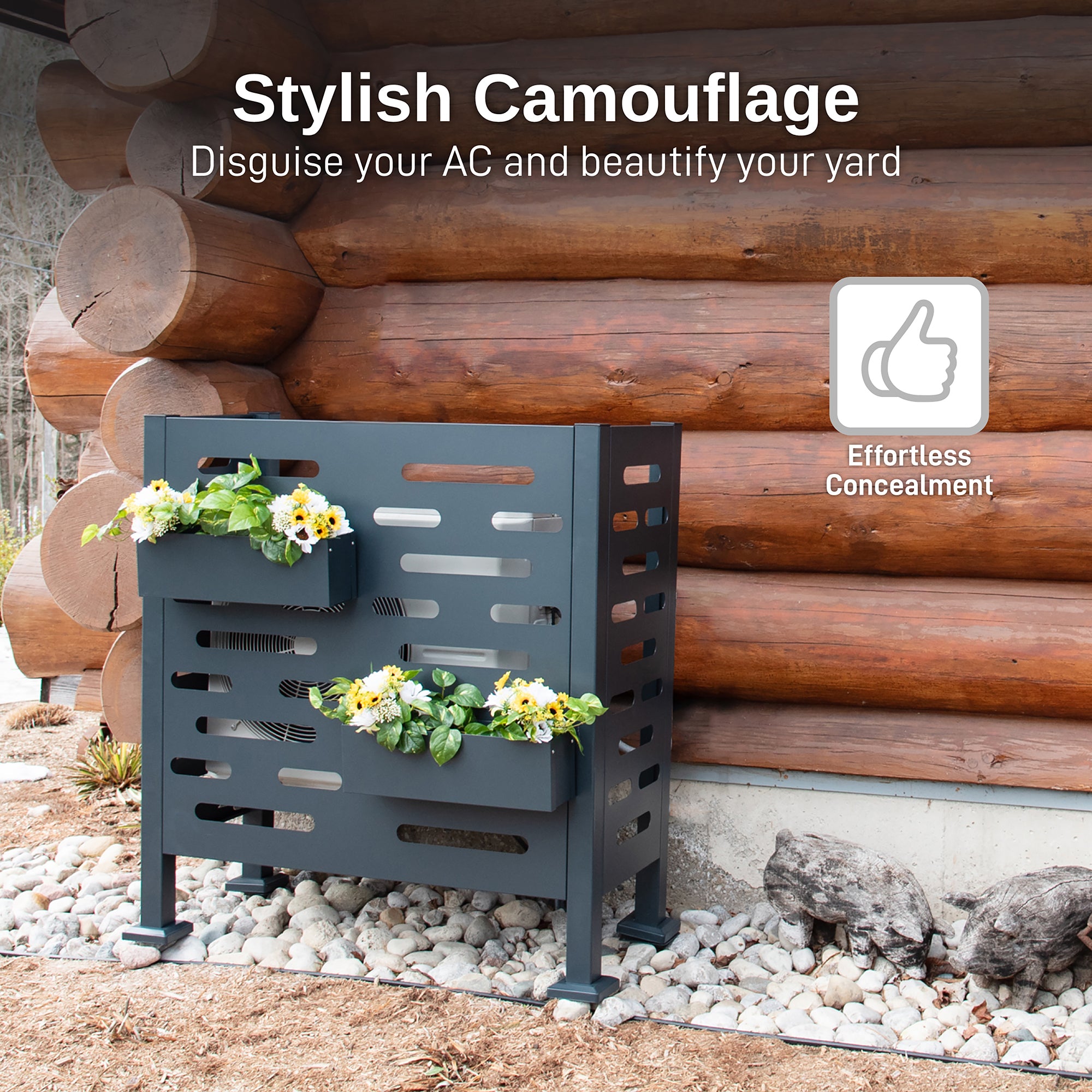 Premium Aluminum Air Conditioner Planter Screen Medium 46x22x35 inch