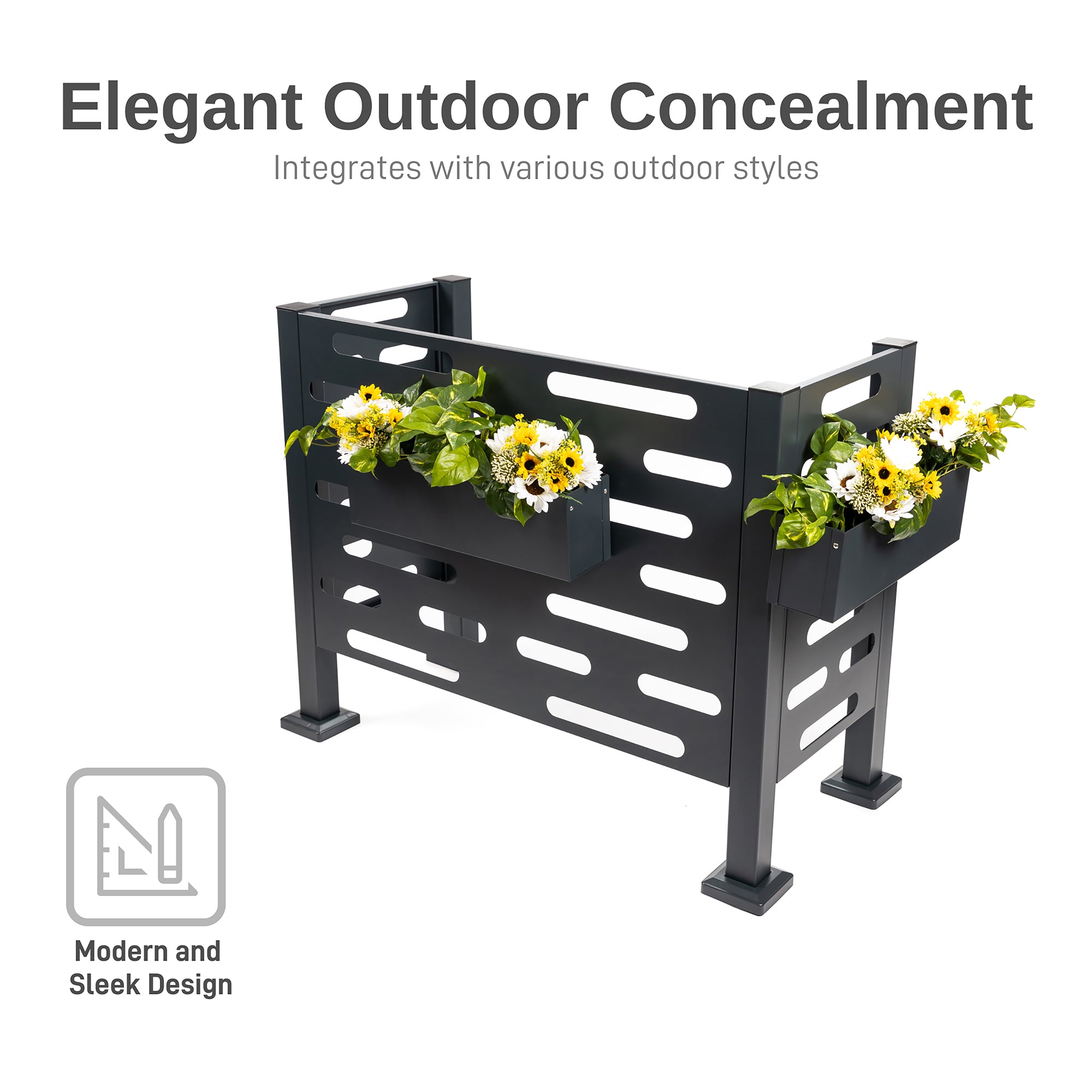 Premium Aluminum Air Conditioner Planter Screen Small 40x20x30 inch