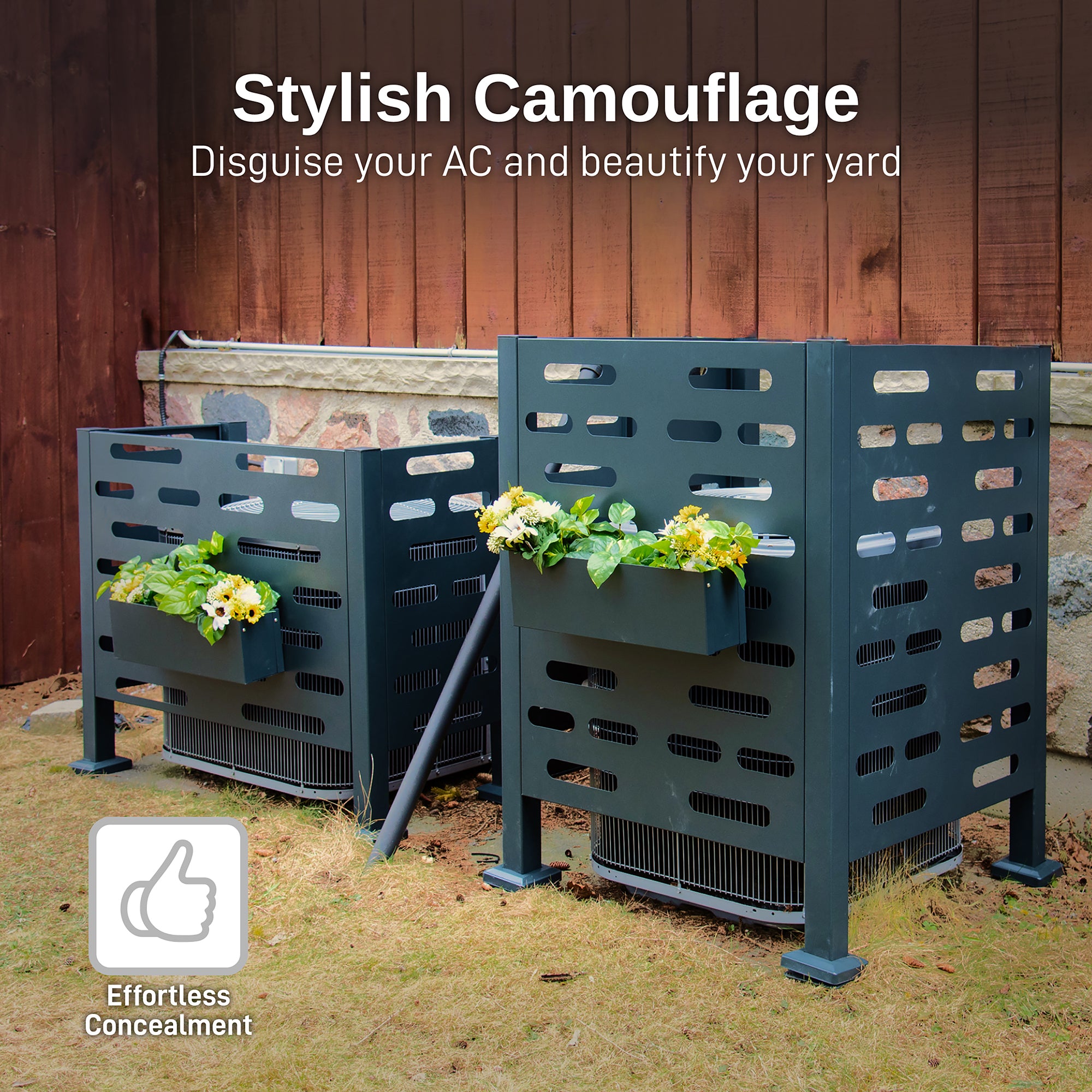 Premium Aluminum Air Conditioner Planter Screen Small 40x20x30 inch