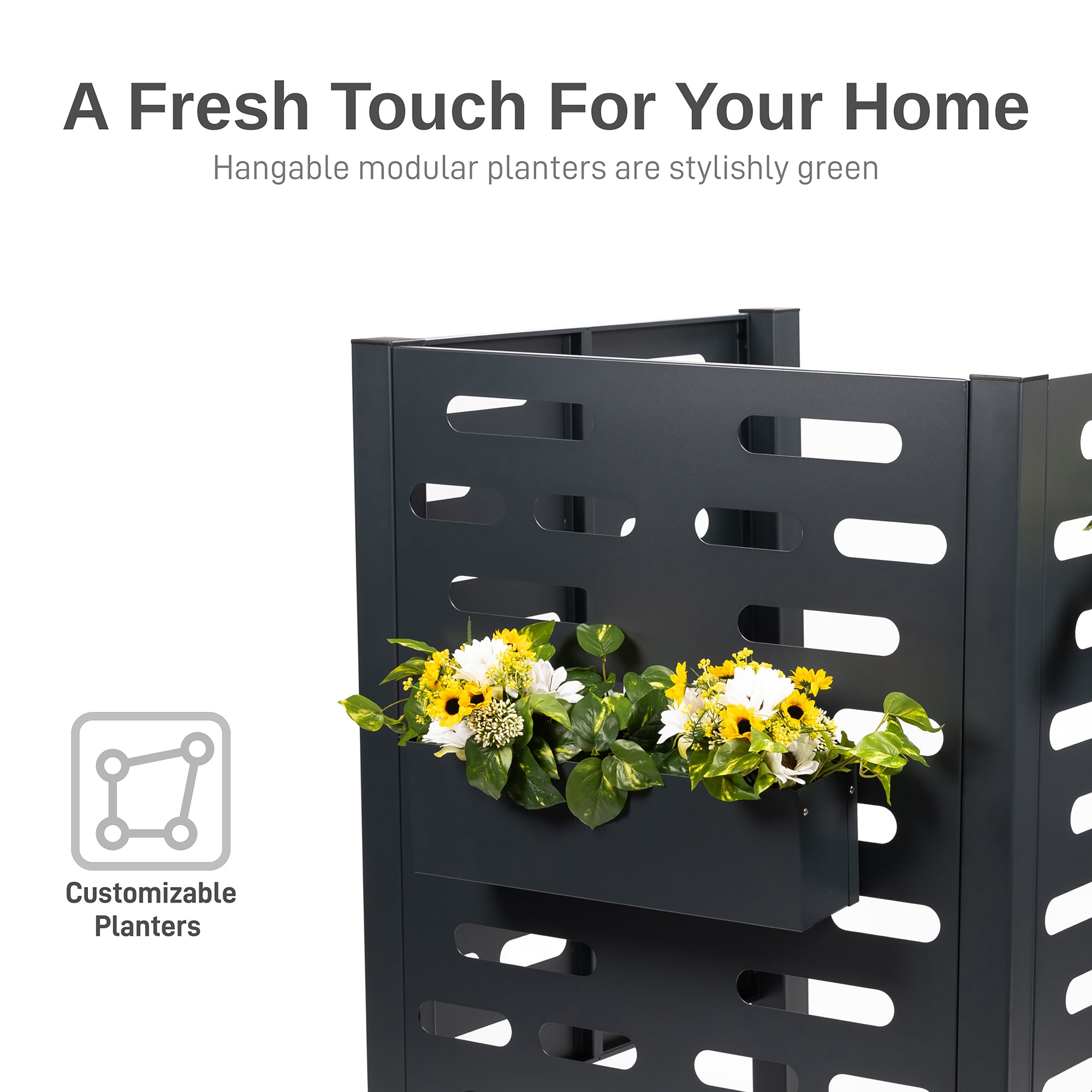 Premium Aluminum Air Conditioner Planter Screen - Extra Hanging Planter