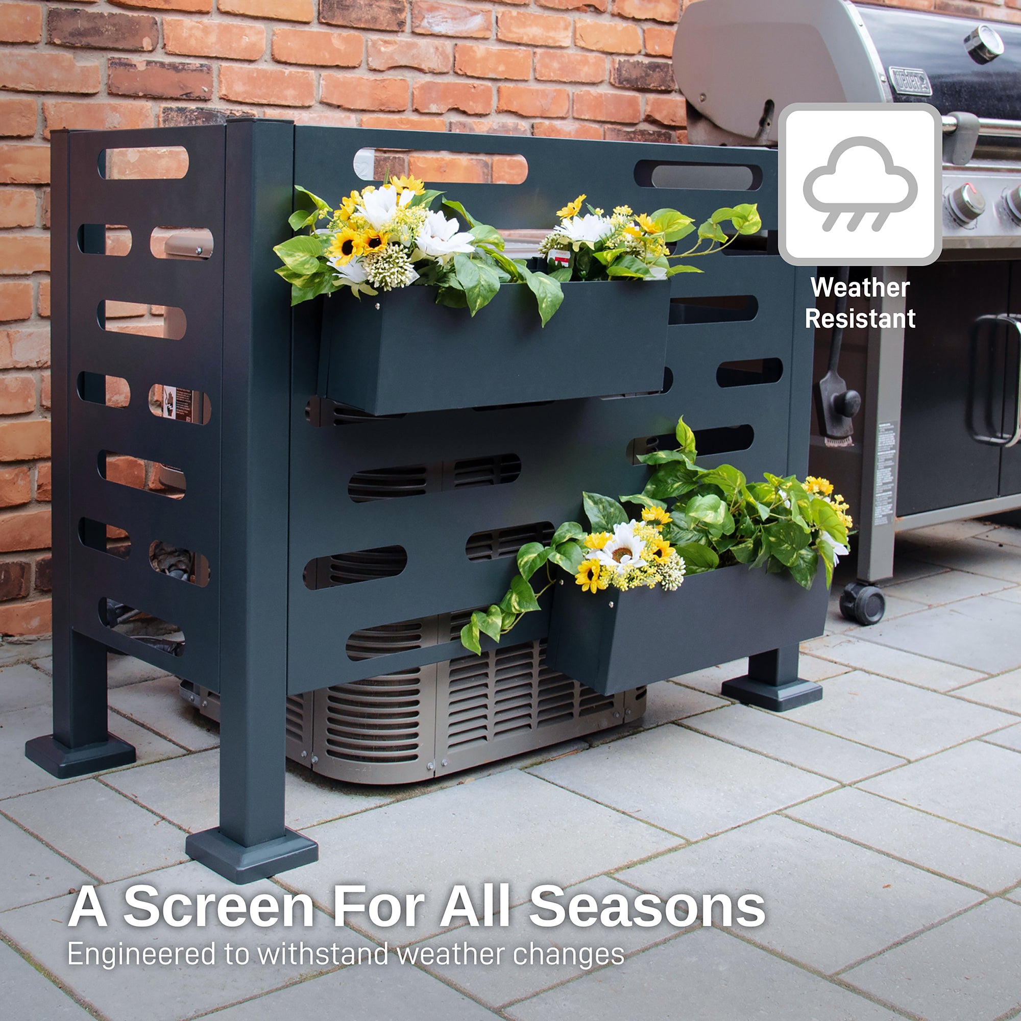 Premium Aluminum Air Conditioner Planter Screen - Extra Hanging Planter