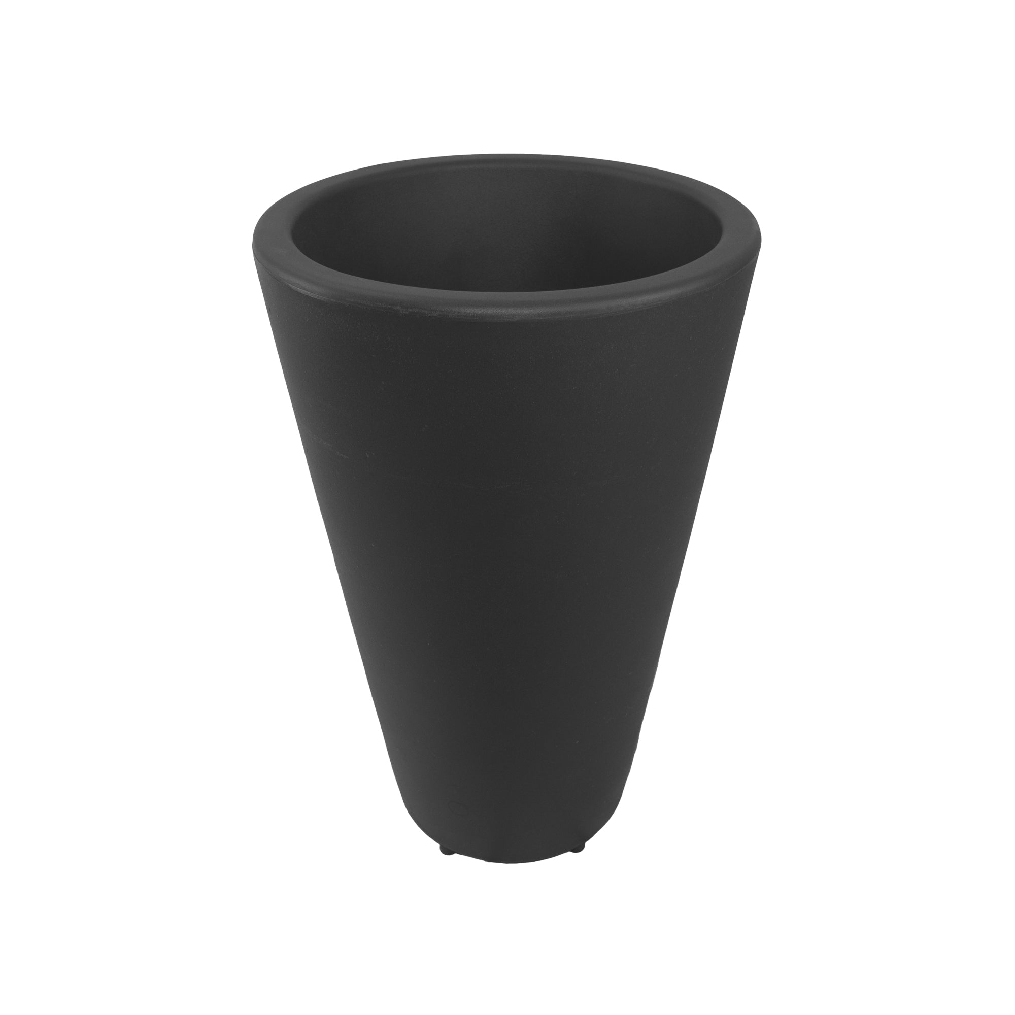 Graphite tall siena planter front isometric