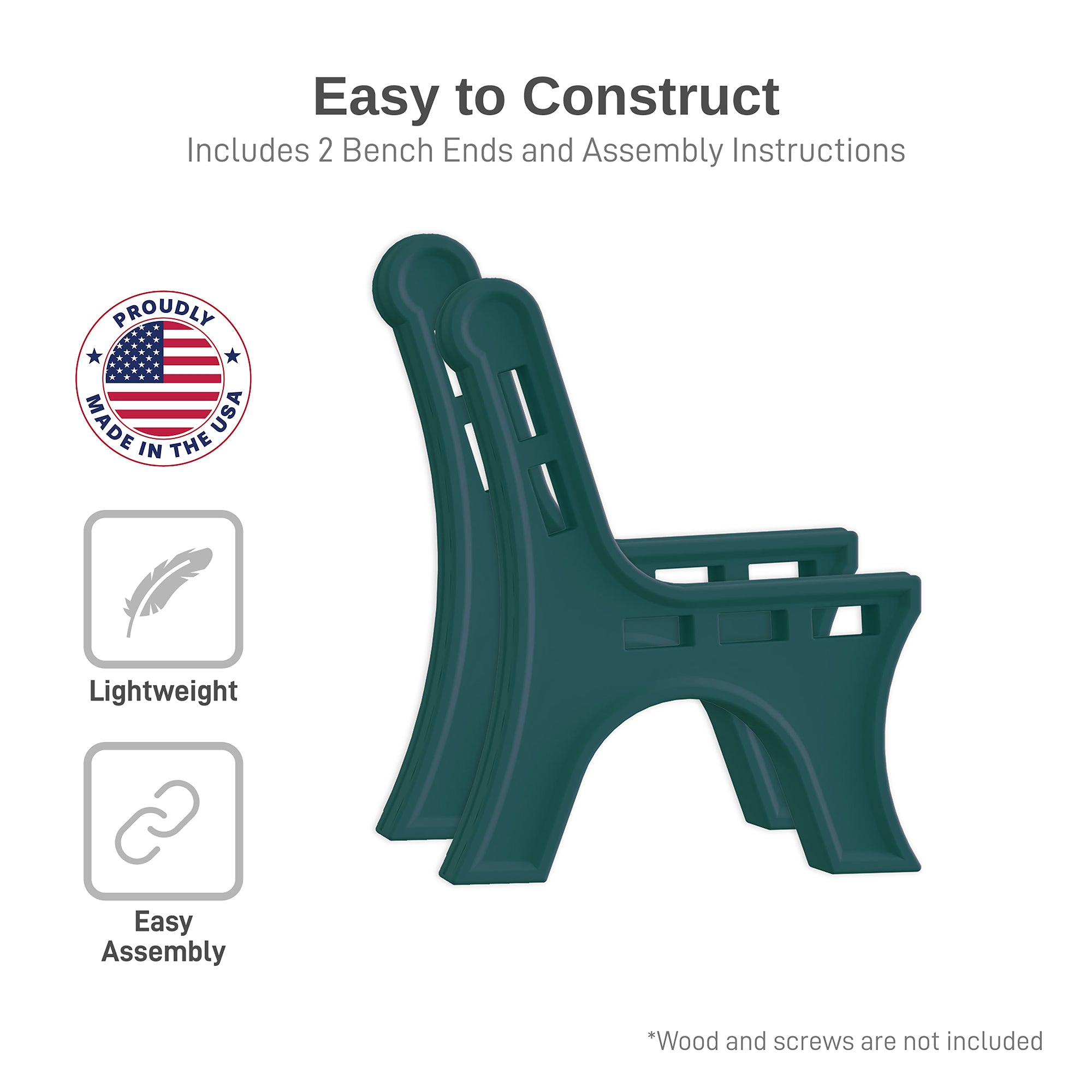 Modern Bench Ends With Backrest