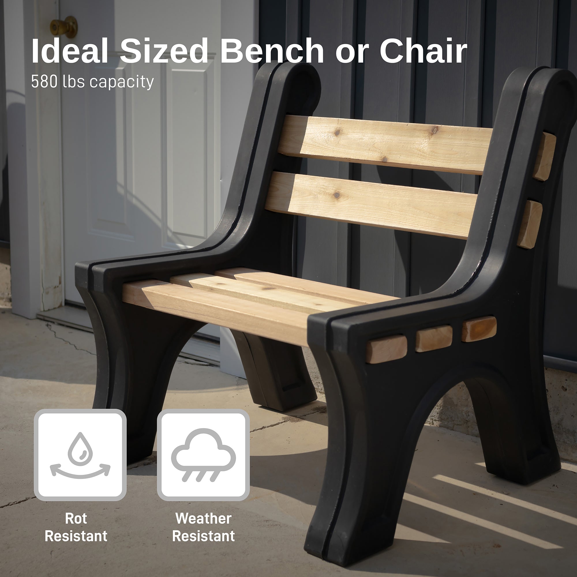 Modern Bench Ends With Backrest