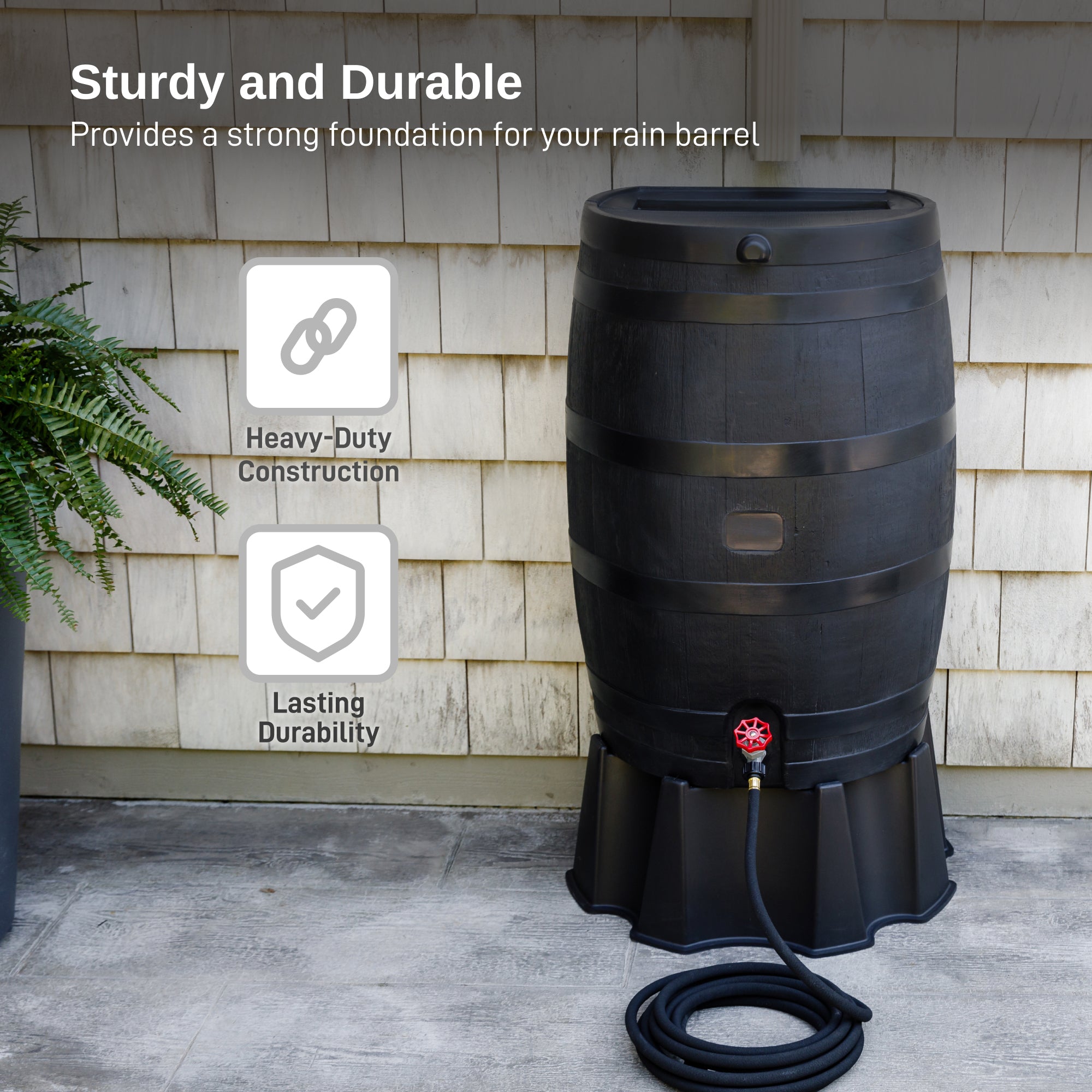 Flat Back Rain Barrel Stand