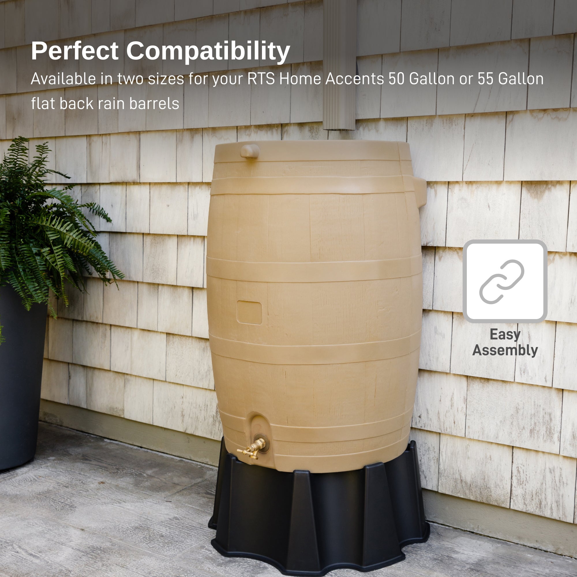 Flat Back Rain Barrel Stand