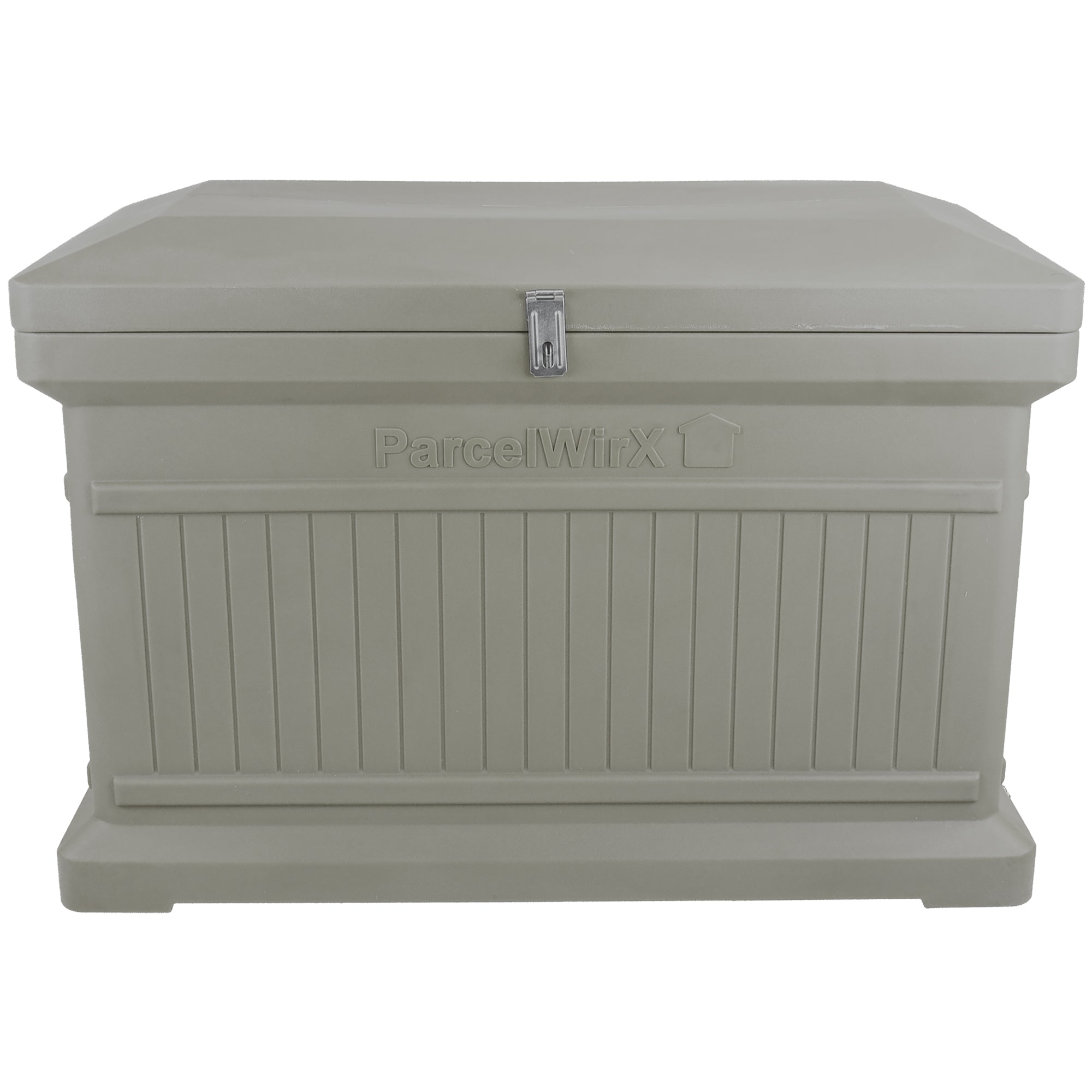 Pewter ParcelWirx horizontal premium dropbox back on a white background