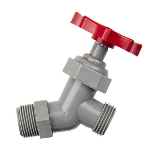PLASTIC SPIGOT w/LARGE HEX BODY-GRY