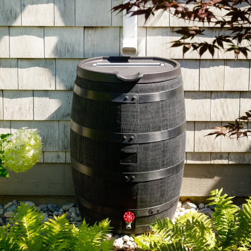 PLASTIC SPIGOT w/LARGE HEX BODY-GRY