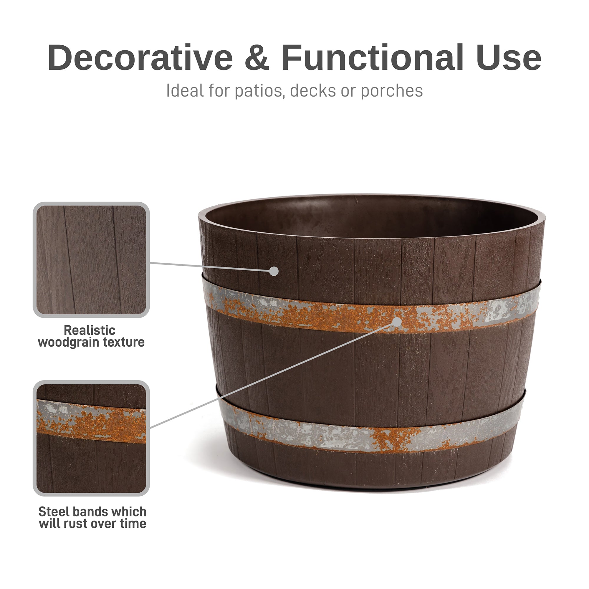 18 inch Better Barrel Planter (2 Pack)
