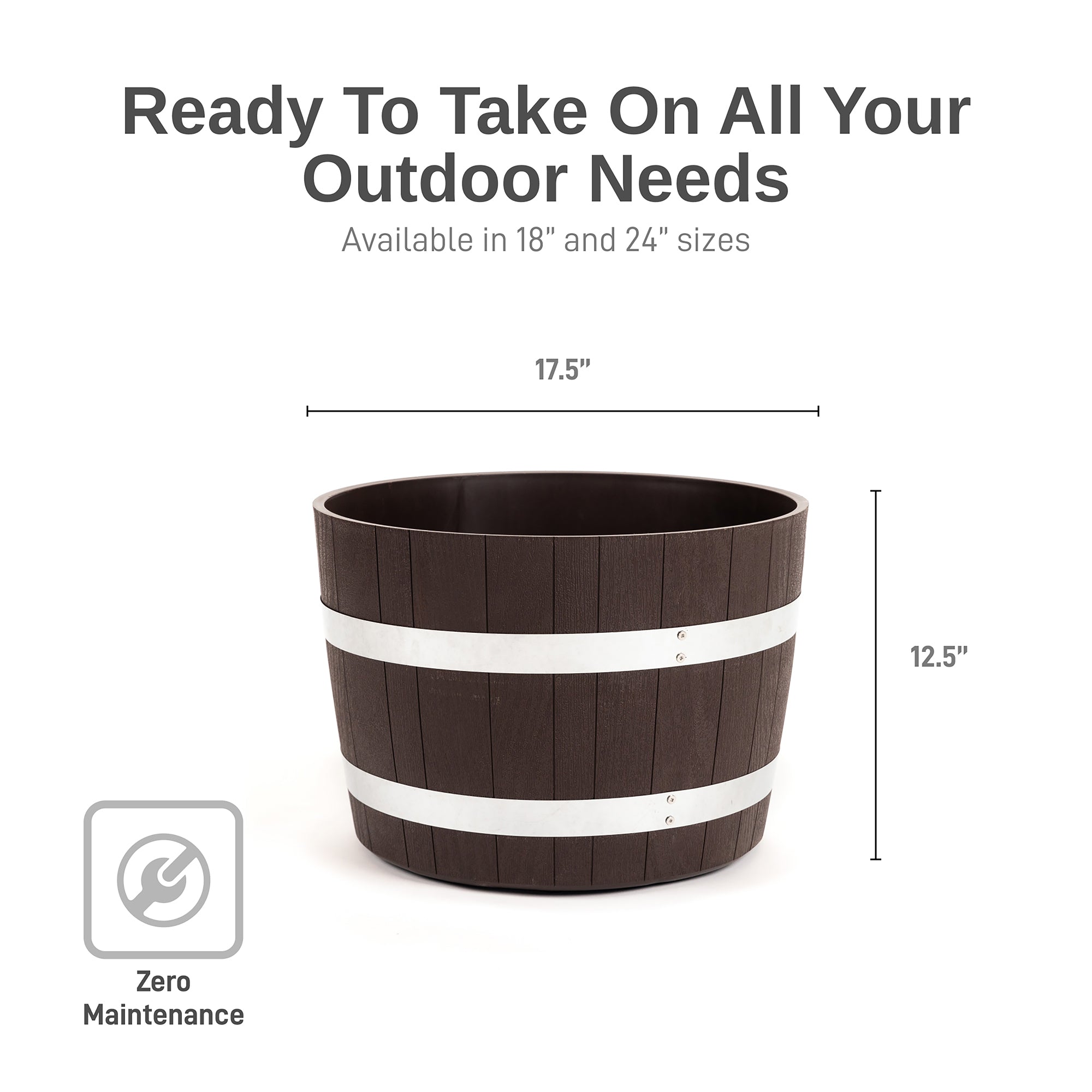 18 inch Better Barrel Planter (2 Pack)