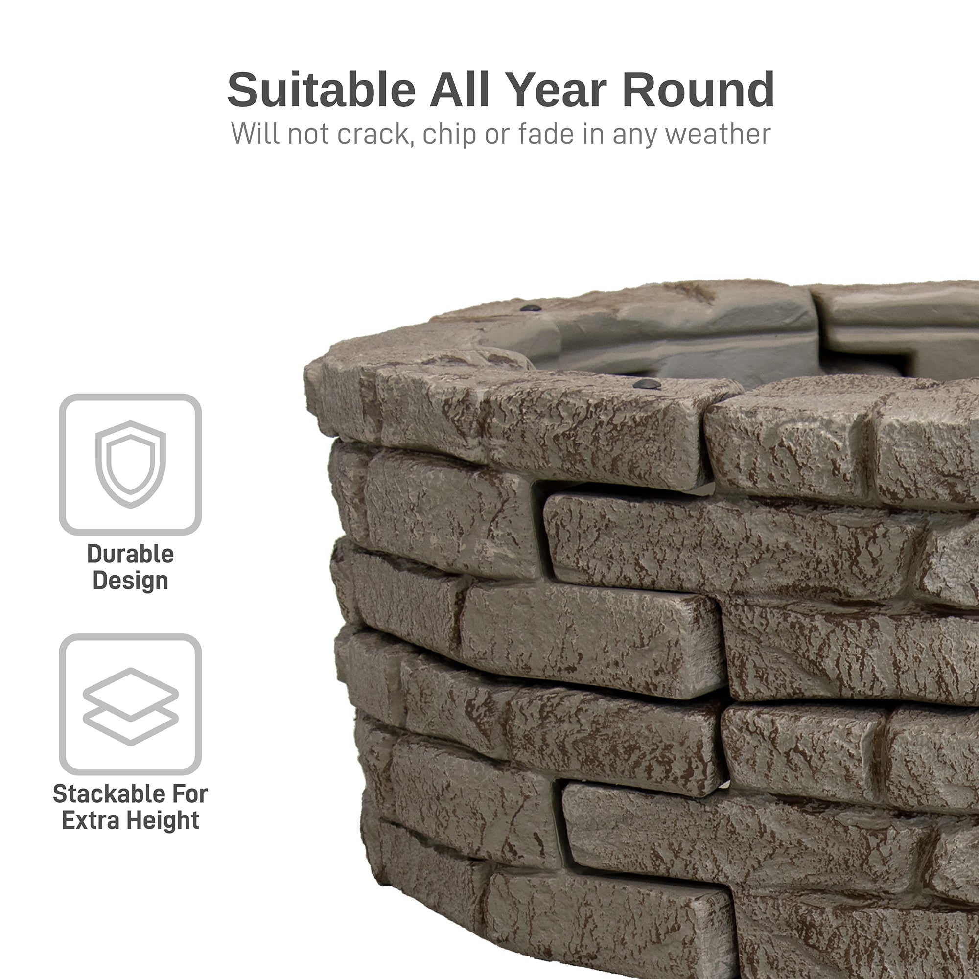 Rock Lock Raised Garden Bed End Rock Pack with 28" Long Spike