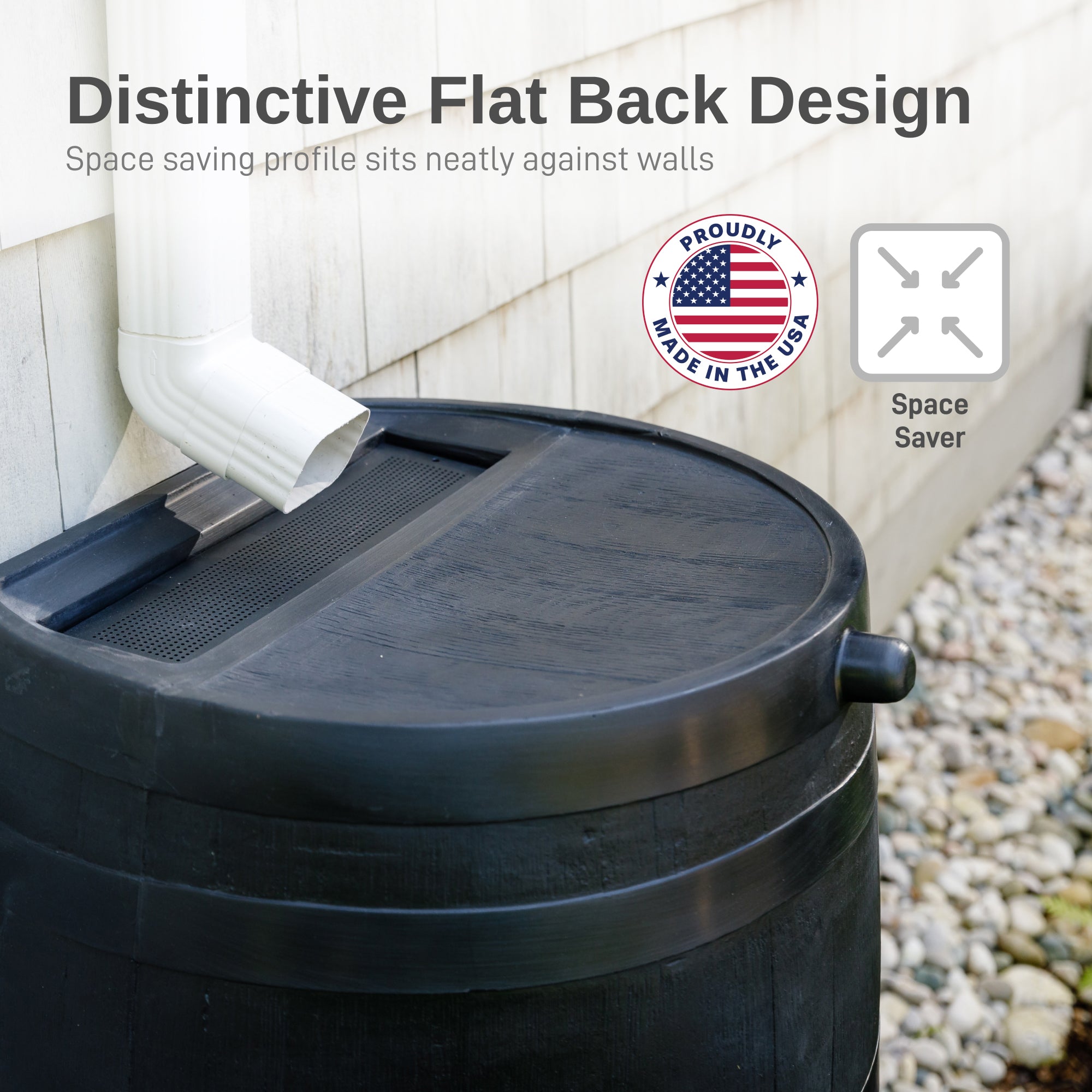 50 Gallon Eco Flat Back Rain Barrel