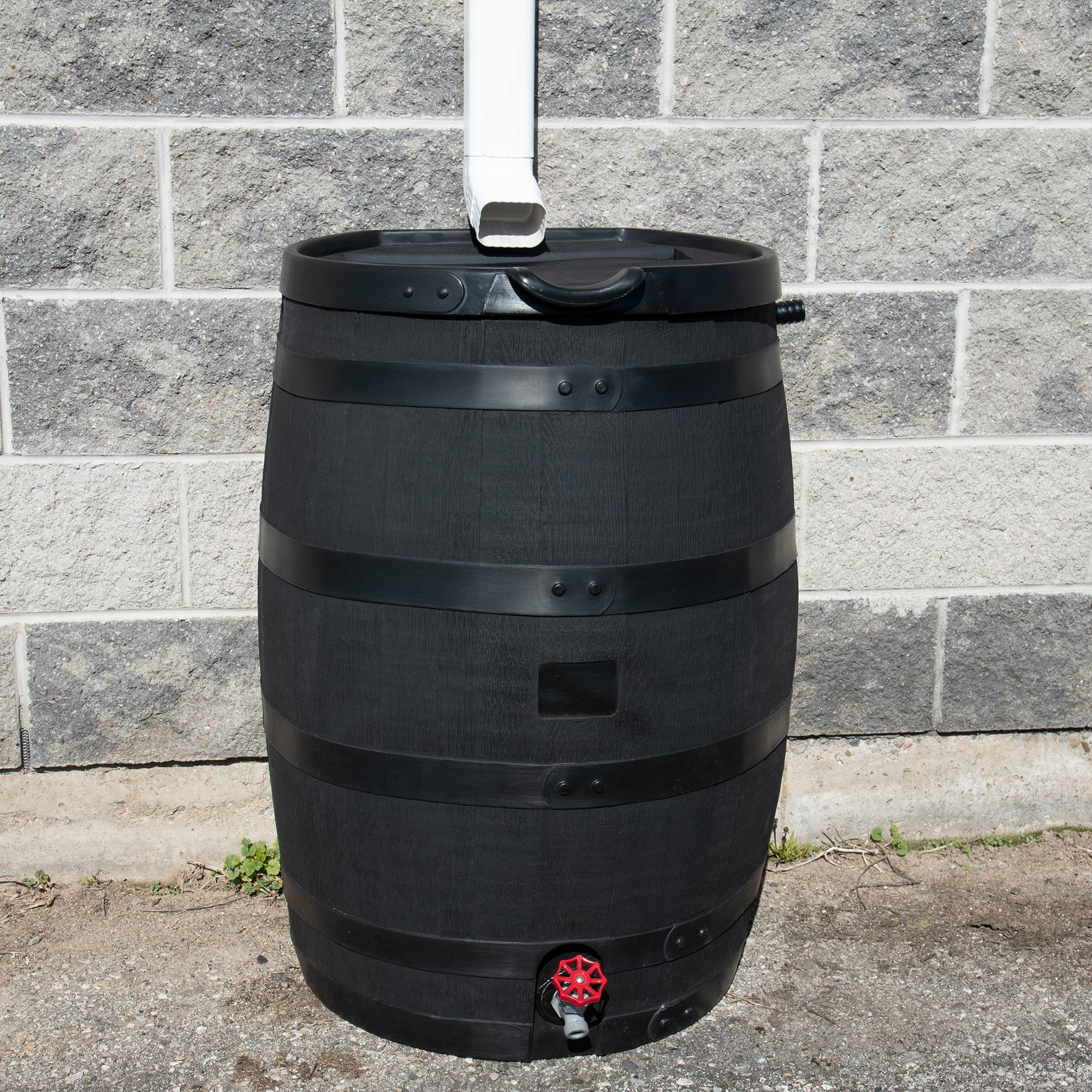 55 Gallon Premium Eco Flat Back Rain Barrel with Removable Lid