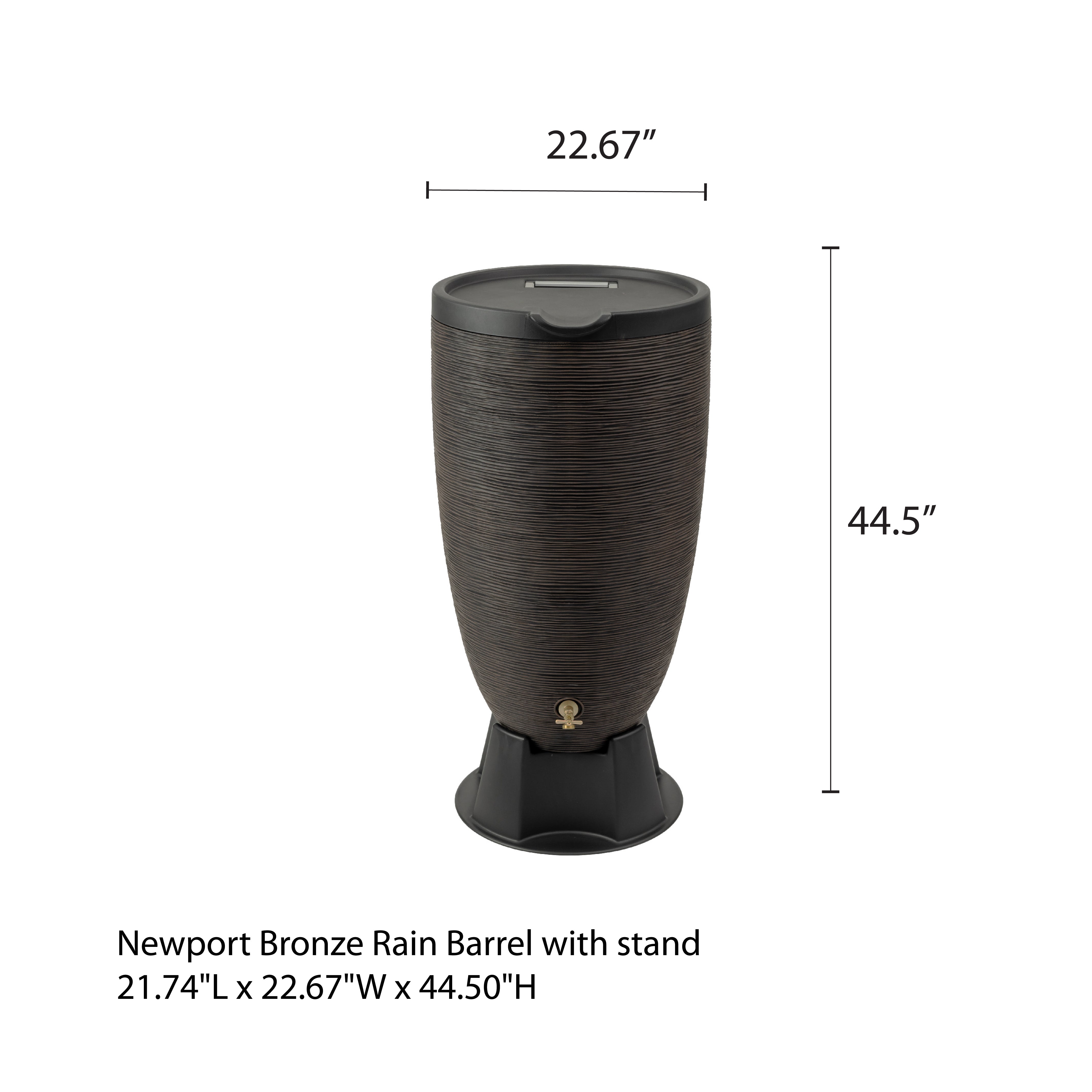 Newport Rain Barrel w/stand and lid