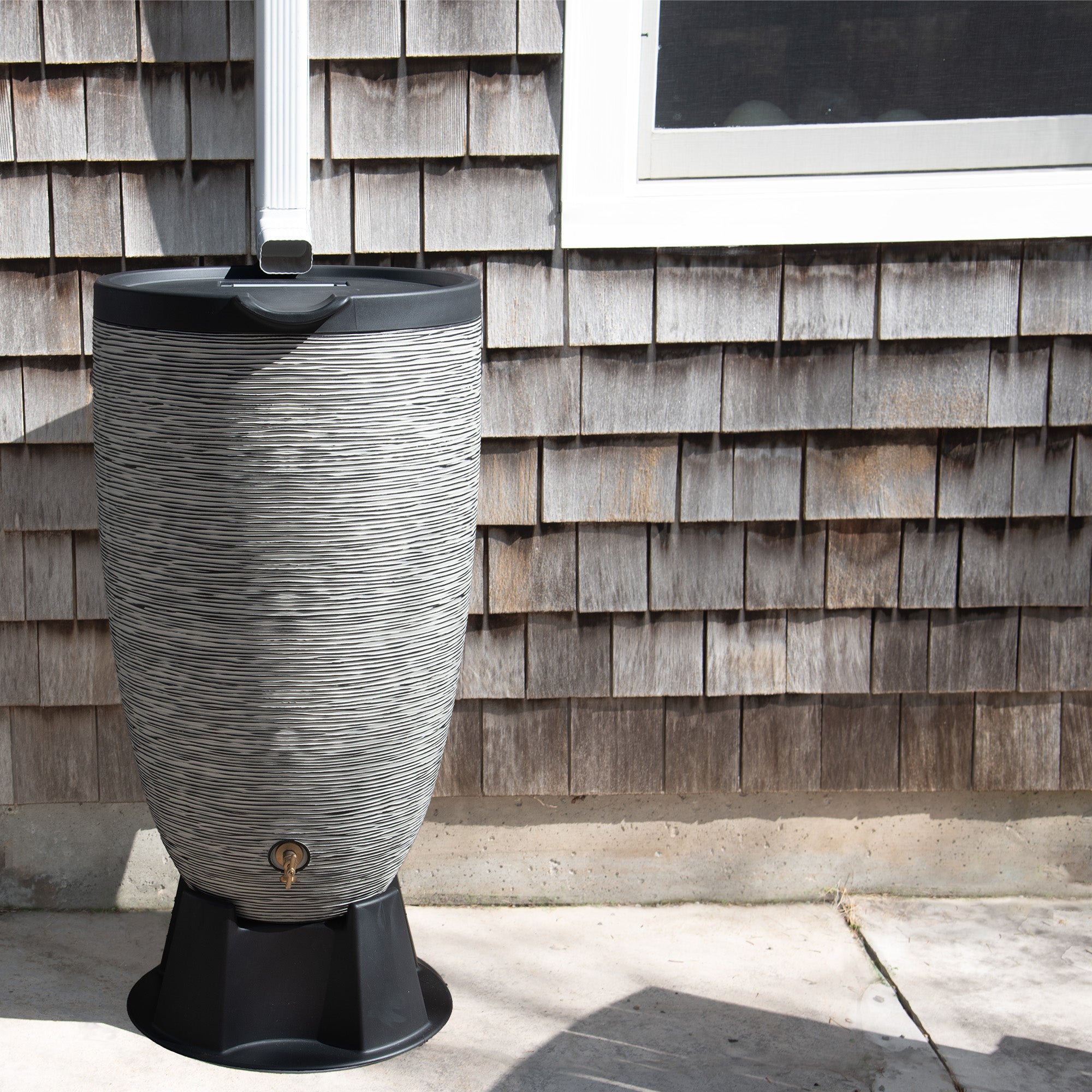 50 Gallon Newport Rain Barrel with Removable Lid and Stand