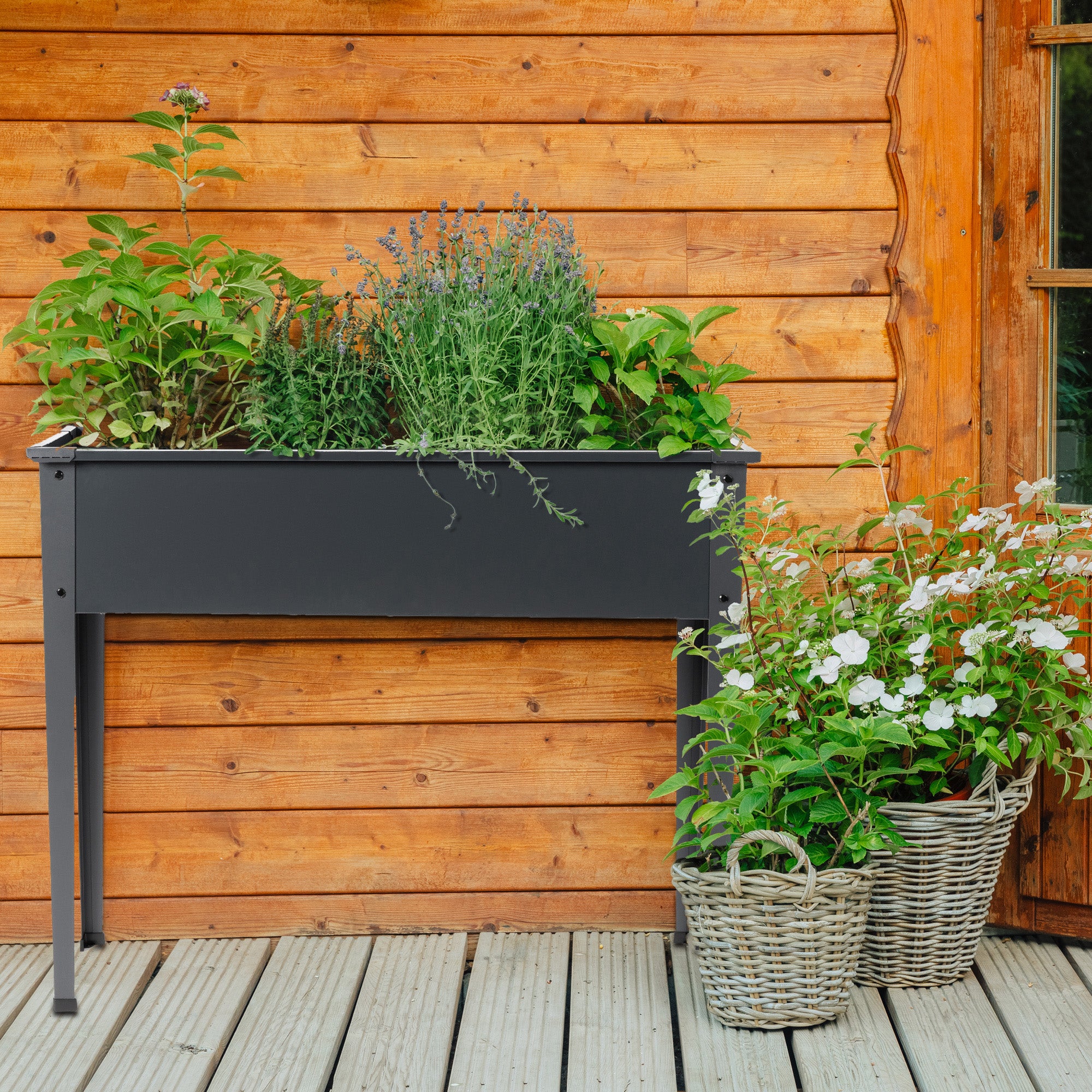 Rectangular Steel Elevated Planter