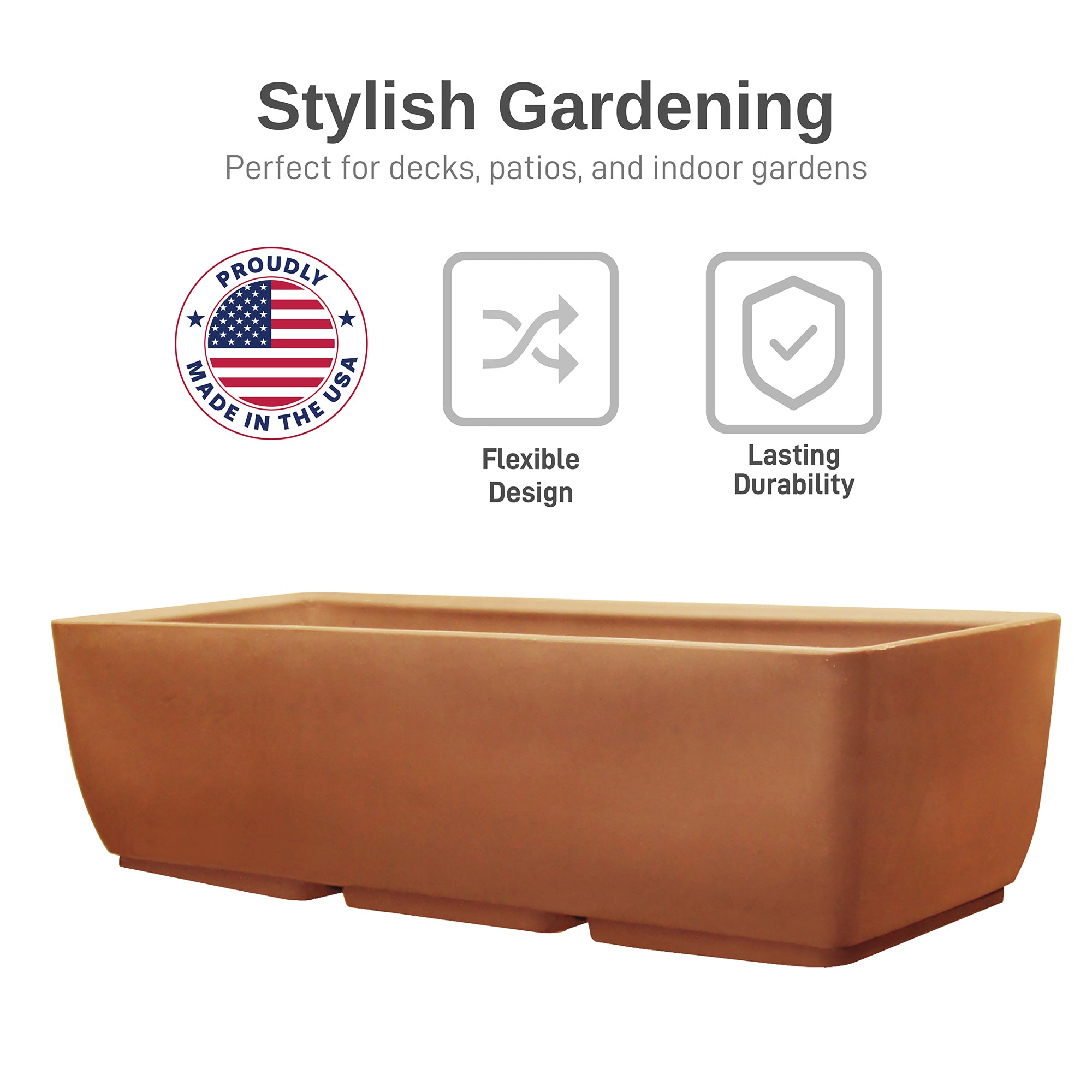 Rectangular Planter With Optional Stand