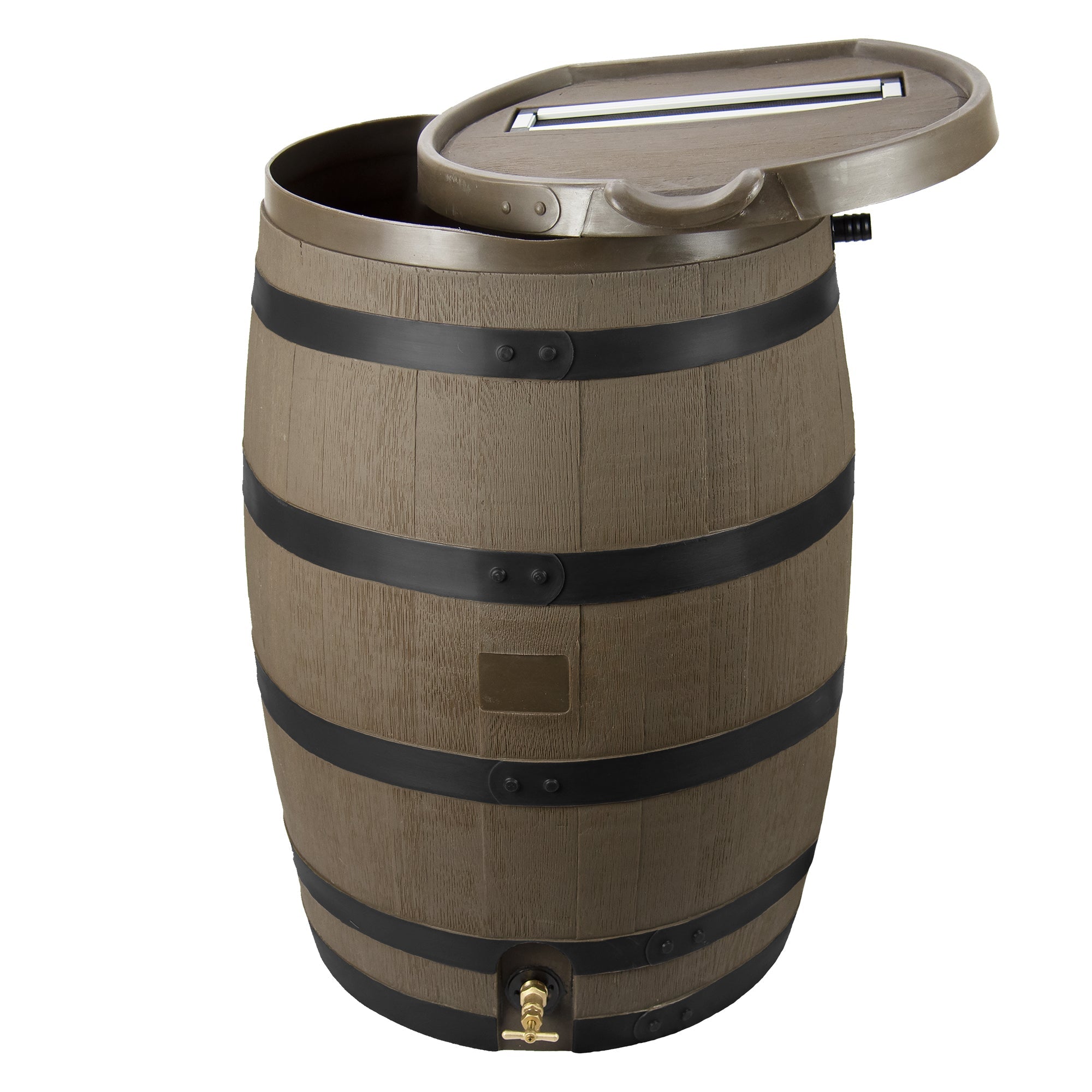 RTS Home Accents 50-Gallon Rain Water Collection Barrel with Brass Spigot,  Brown : : Patio, Lawn & Garden