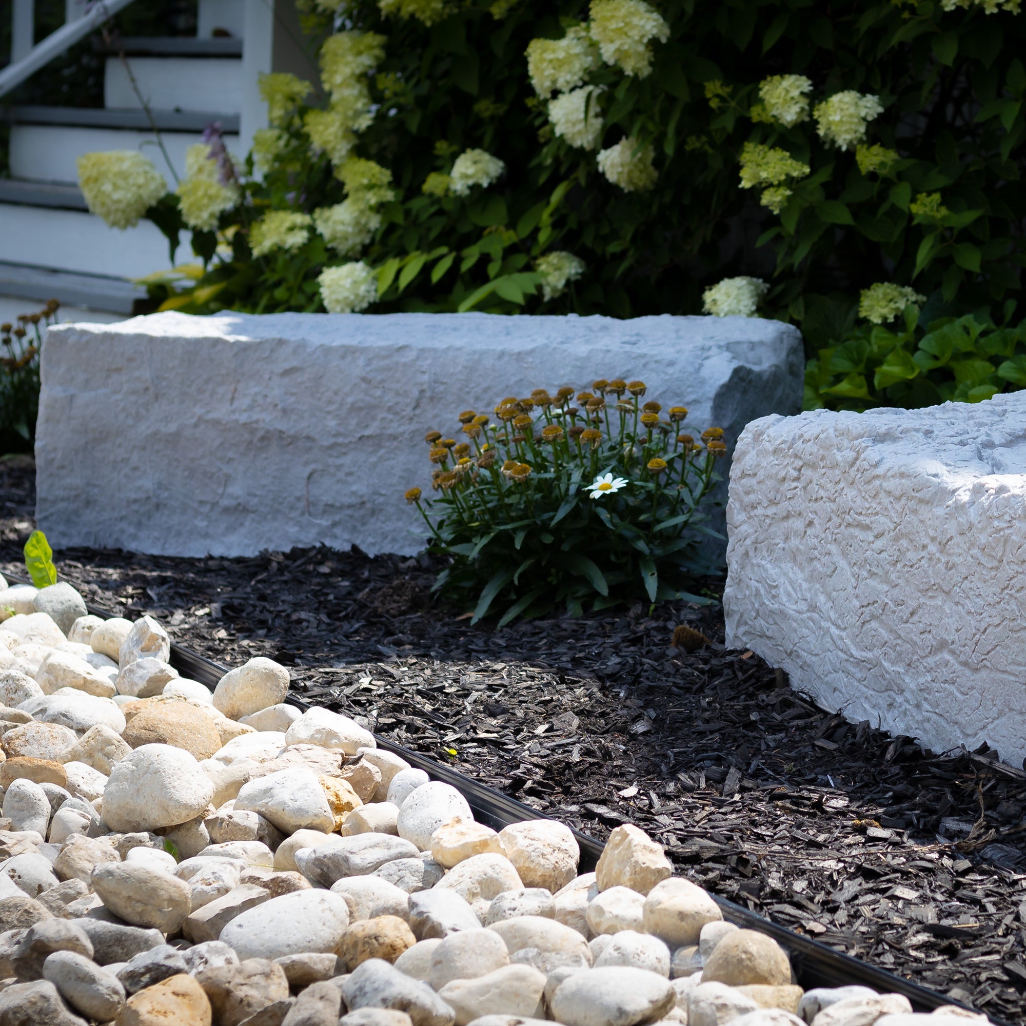 White clearance landscaping rock